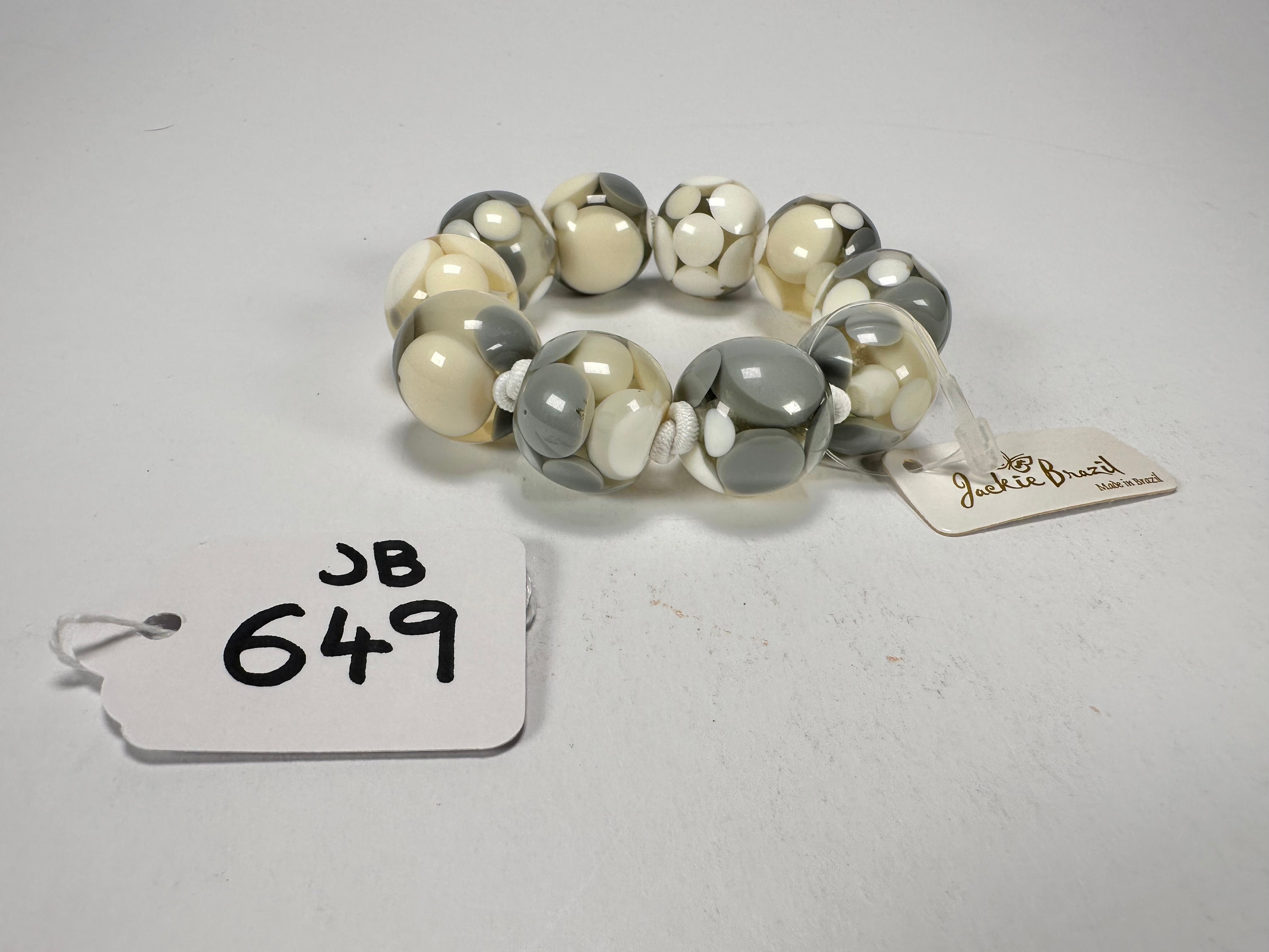 Jackie Brazil "Spots" Spotted Balls On Elastic Resin  Bracelet ( B1470 )