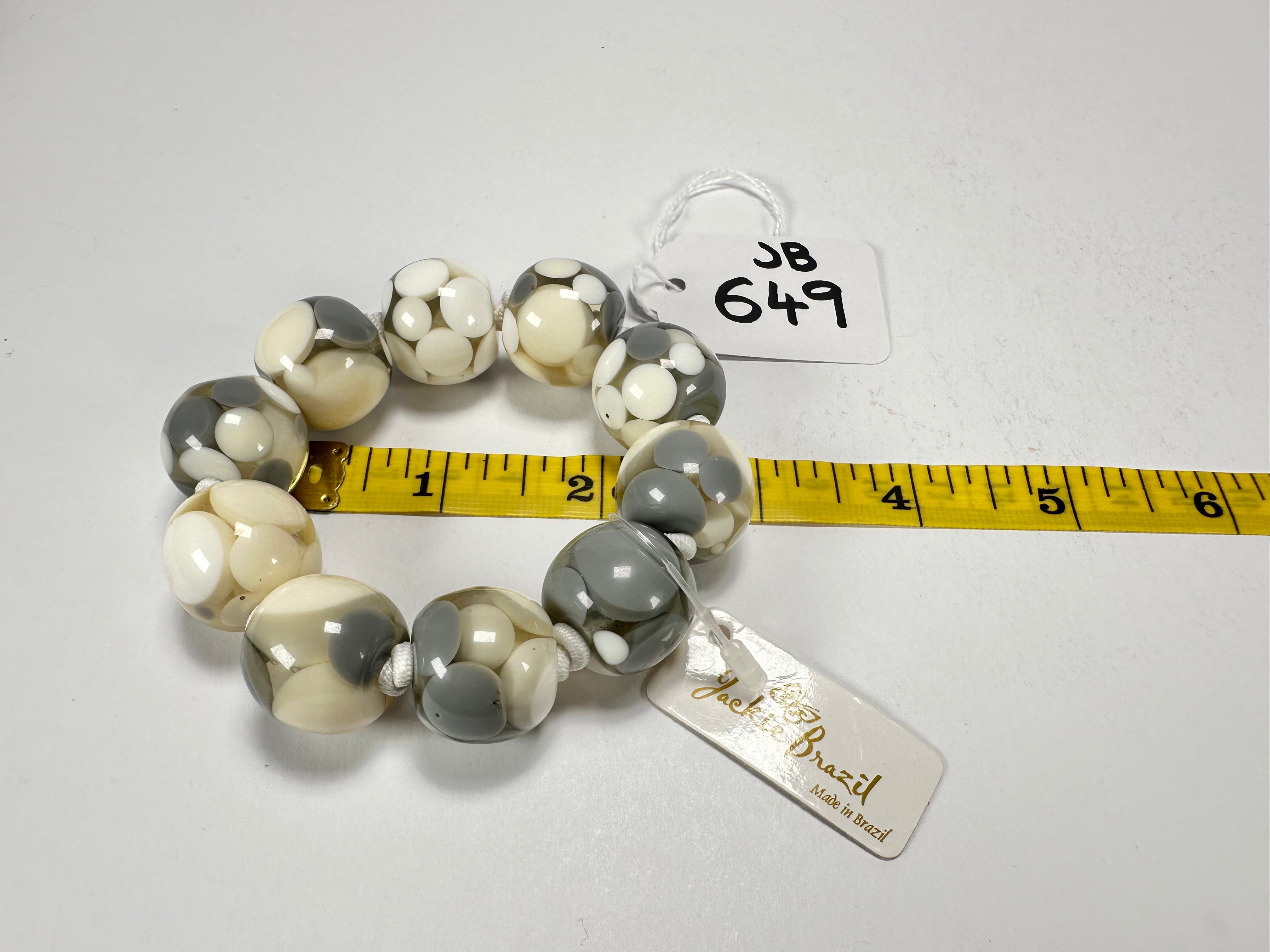 Jackie Brazil "Spots" Spotted Balls On Elastic Resin  Bracelet ( B1470 )
