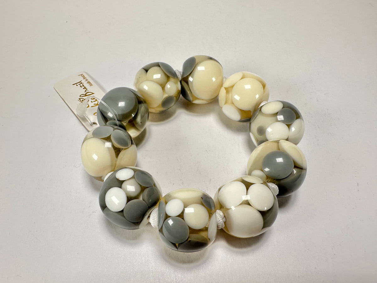 Jackie Brazil "Spots" Spotted Balls On Elastic Resin  Bracelet ( B1470 )