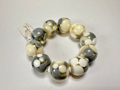 Jackie Brazil "Spots" Spotted Balls On Elastic Resin  Bracelet ( B1470 )