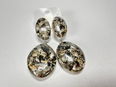 Jackie Brazil "Seaweed" Medium Riverstone Double Pendant Resin Earrings ( E3900 )