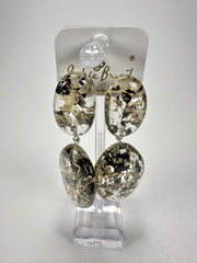 Jackie Brazil "Seaweed" Medium Riverstone Double Pendant Resin Earrings ( E3900 )