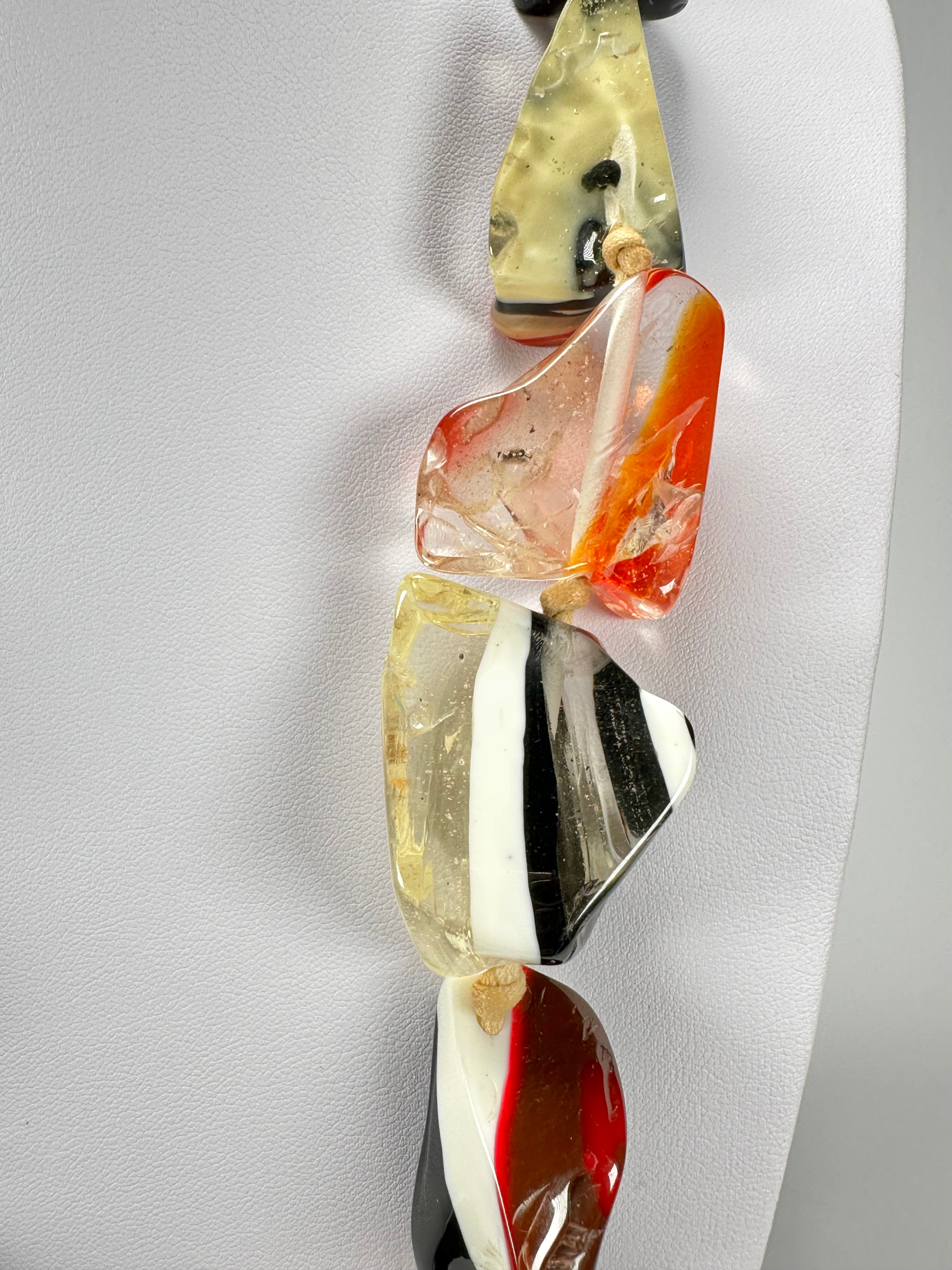 Jackie Brazil "Nature" Large Stones Mix Colours 75cm Necklace ( N0378 )