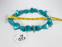 Jackie Brazil "Diamonds" Turquoise Flintstone Bone 55cm Necklace ( N0061 )