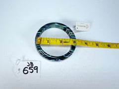 Jackie Brazil "Thin Cat Eye" Liquorice Allsorts with Cat Eye Blue Mix 1.3cm Resin Bangle ( B1151 )