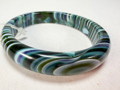 Jackie Brazil "Thin Cat Eye" Liquorice Allsorts with Cat Eye Blue Mix 1.3cm Resin Bangle ( B1151 )