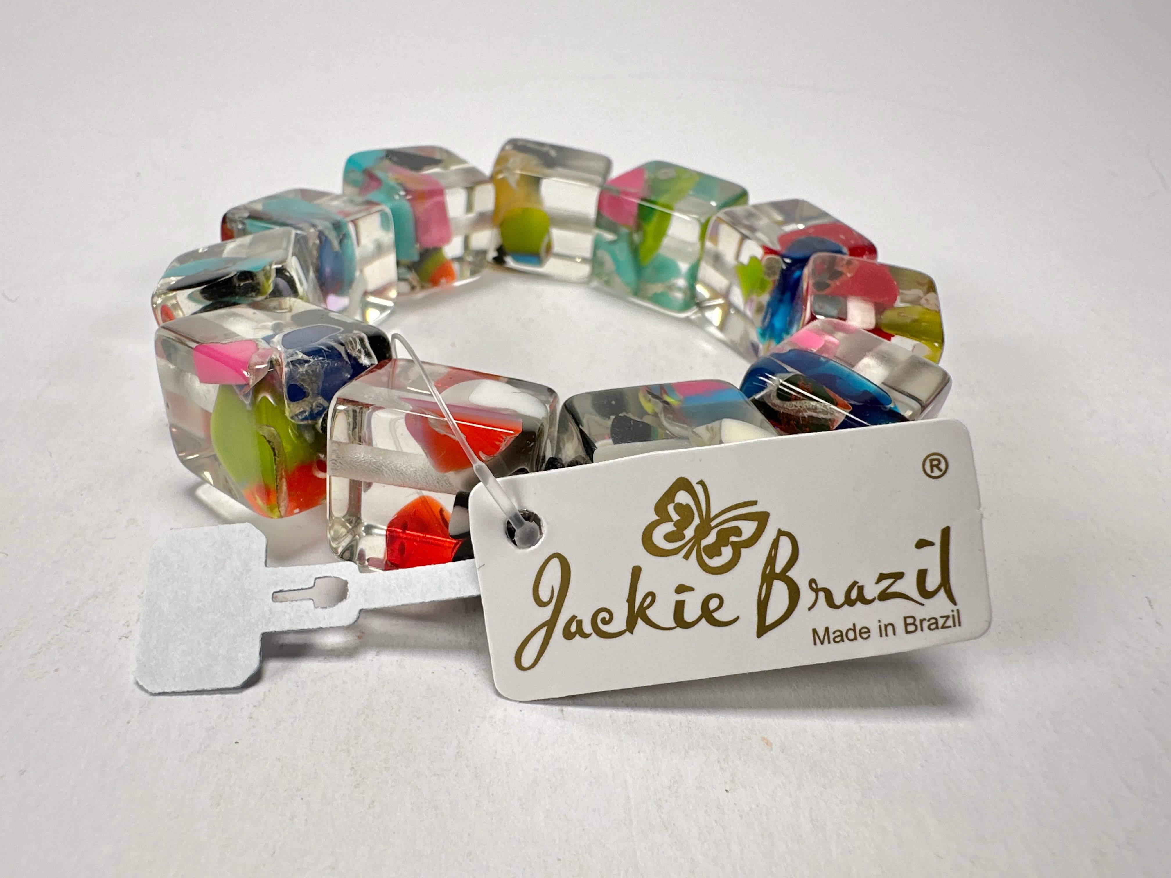 Jackie Brazil "Cascade" Liquorice Small Cubes Bracelet ( B0224 )