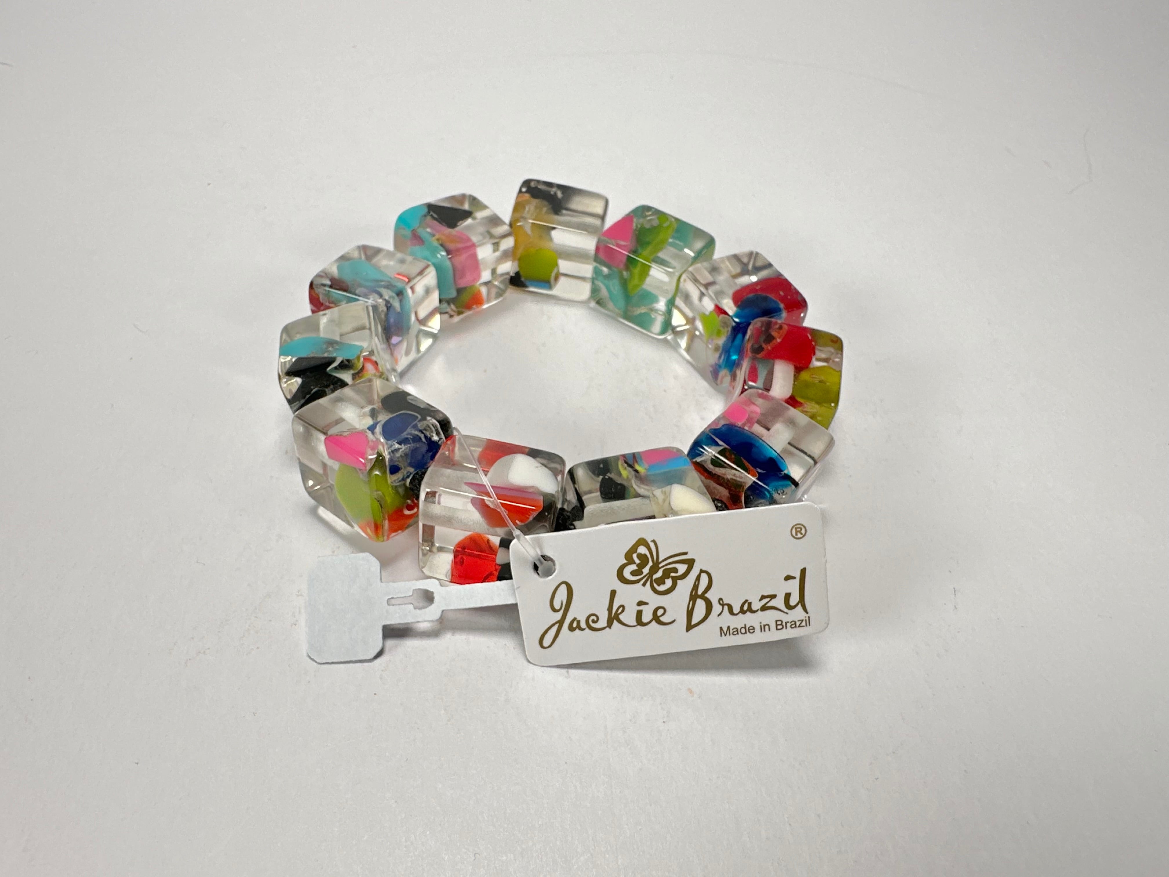 Jackie Brazil "Cascade" Liquorice Small Cubes Bracelet ( B0224 )