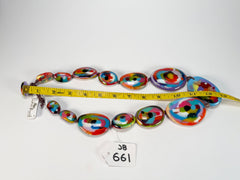 Jackie Brazil "Kandinsky" Long Flat Riverstones 65cm Necklace ( N3700 )