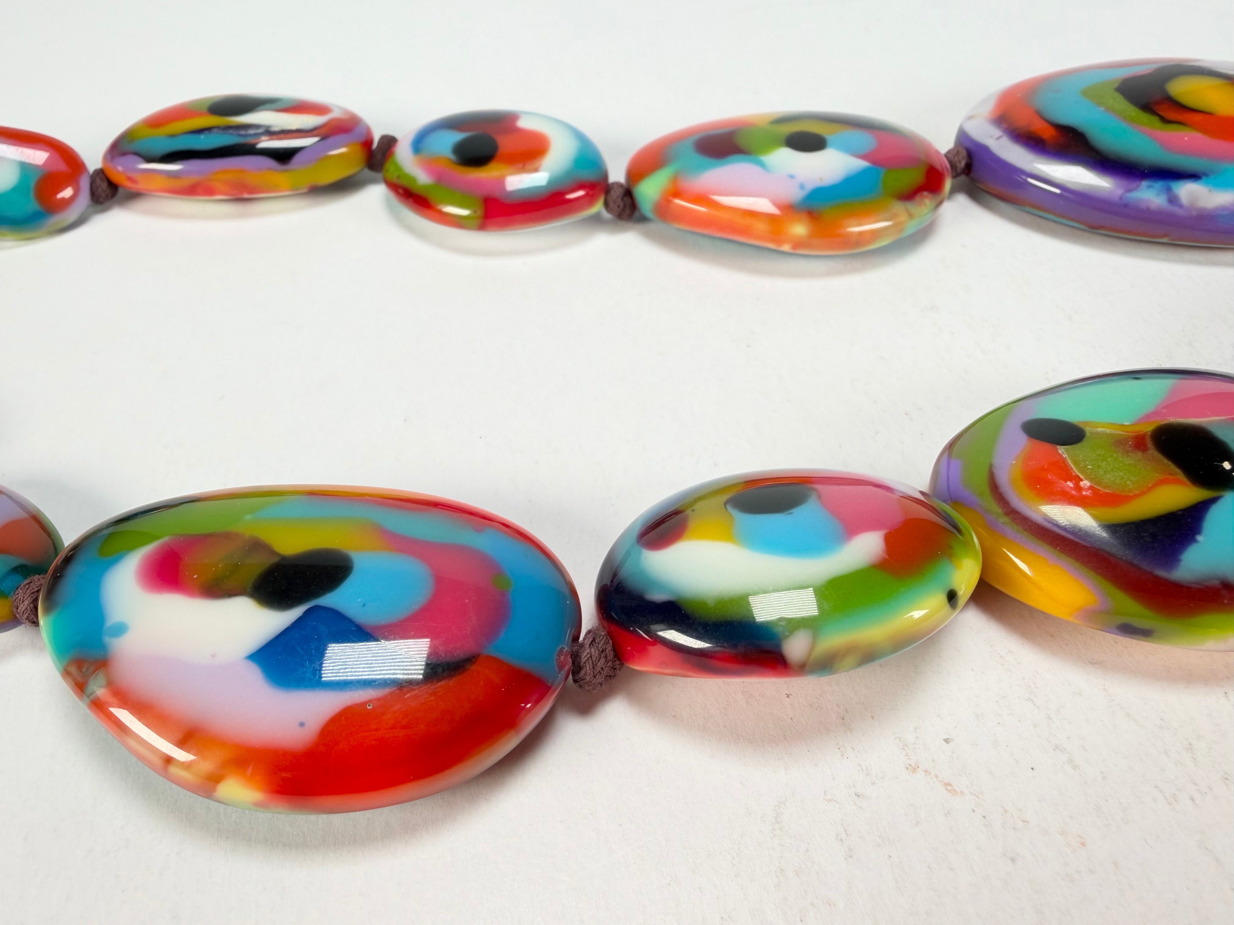 Jackie Brazil "Kandinsky" Long Flat Riverstones 65cm Necklace ( N3700 )