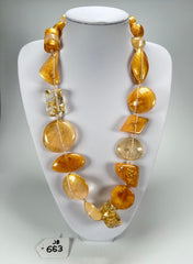 Jackie Brazil "Indiana" Gold Mix Multi-Bead Medium Resin 70cm Necklace ( N0033 )