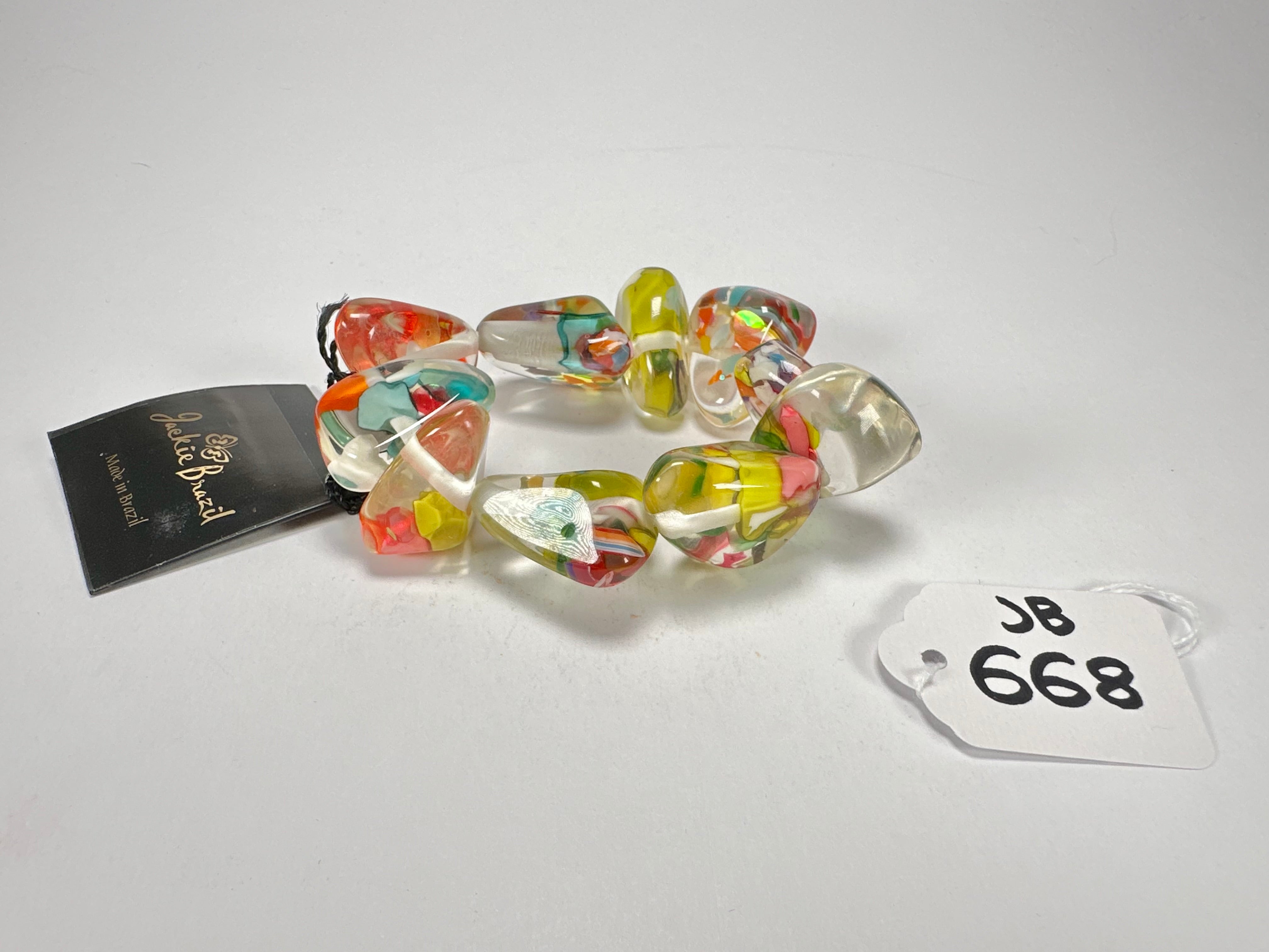 Jackie Brazil "Diamonds" Cascade Flintstone Bone Bracelet ( B0211 )