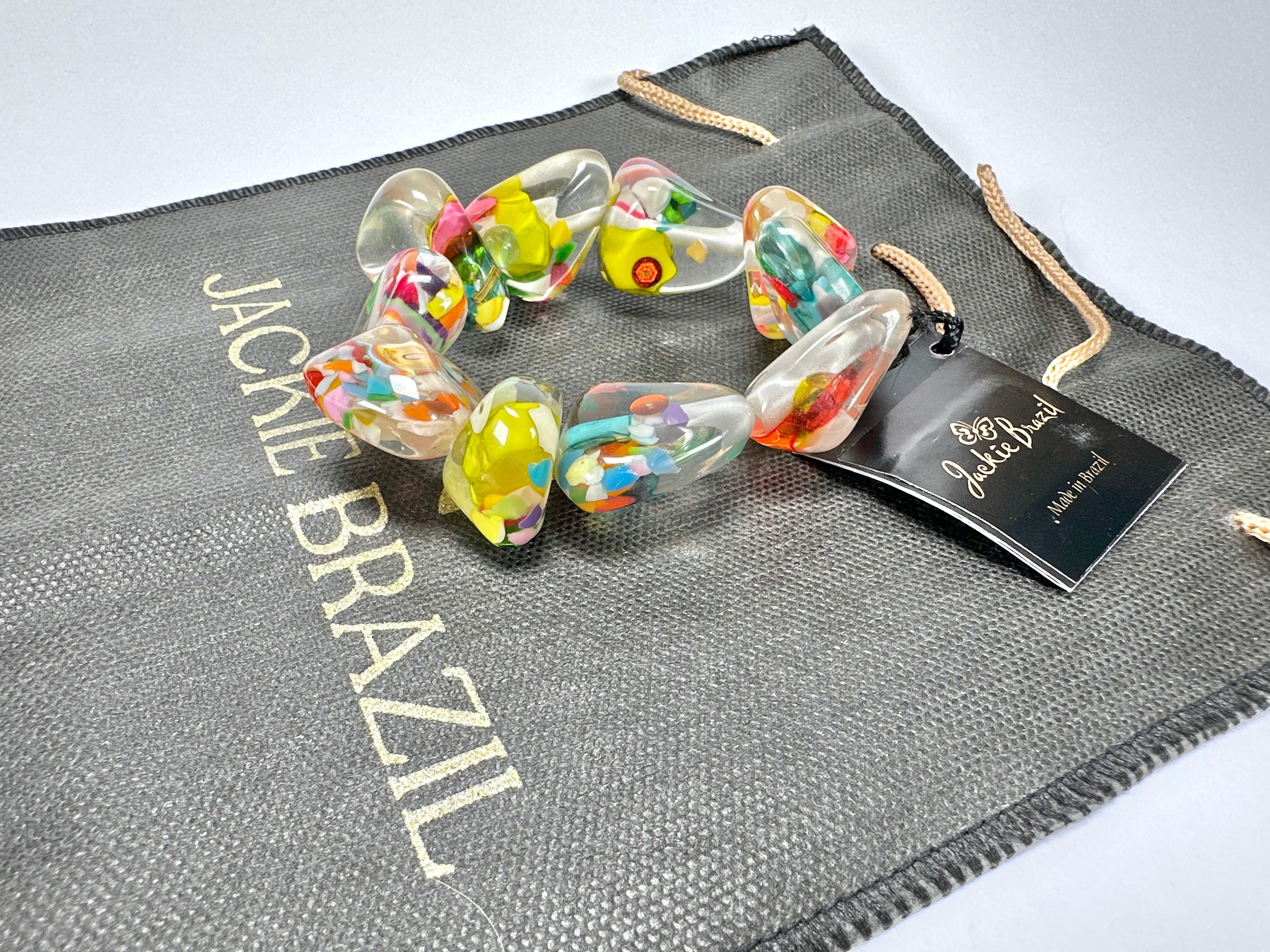 Jackie Brazil "Diamonds" Cascade Flintstone Bone Bracelet ( B0211 )