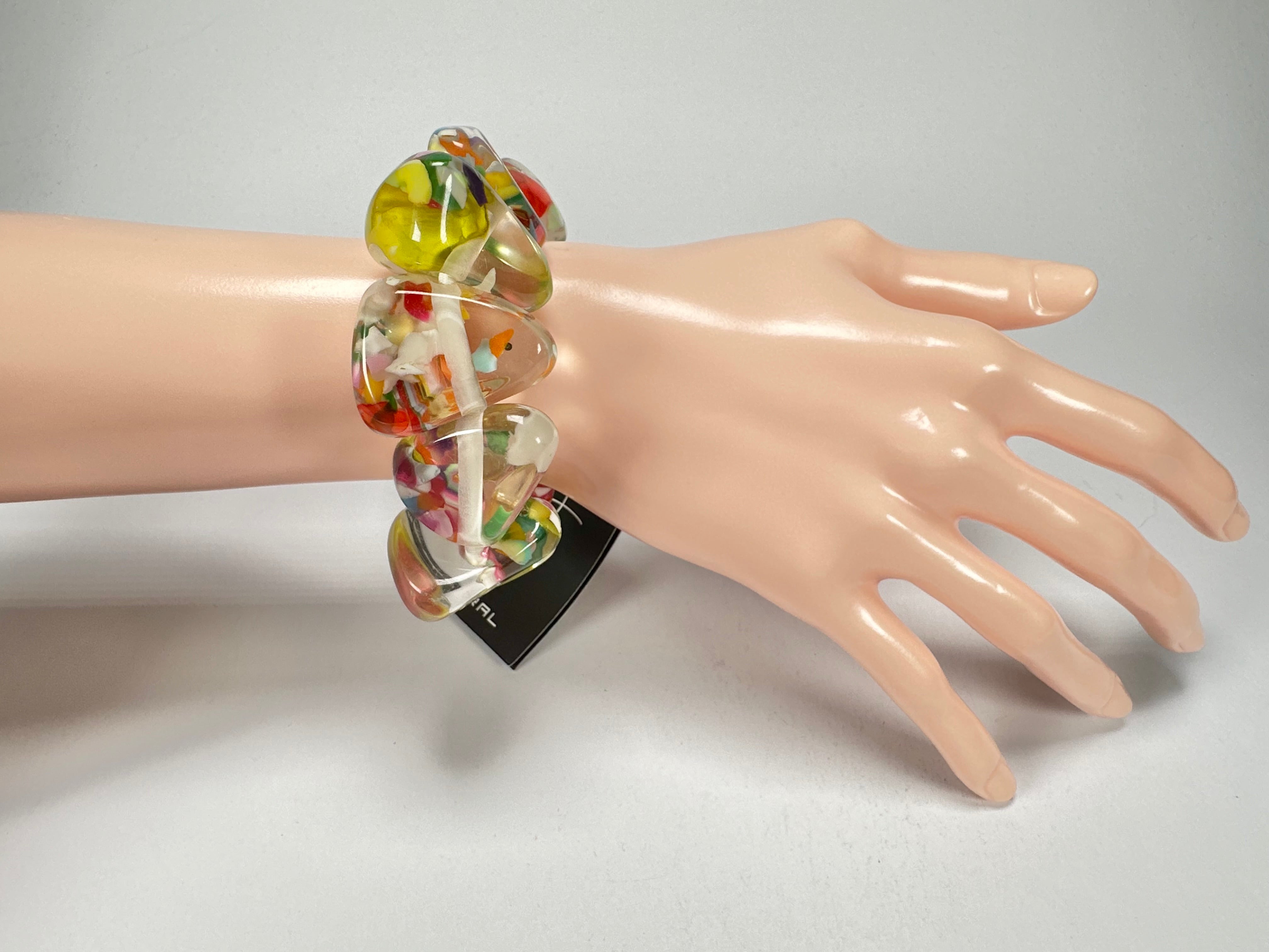 Jackie Brazil "Diamonds" Cascade Flintstone Bone Bracelet ( B0211 )