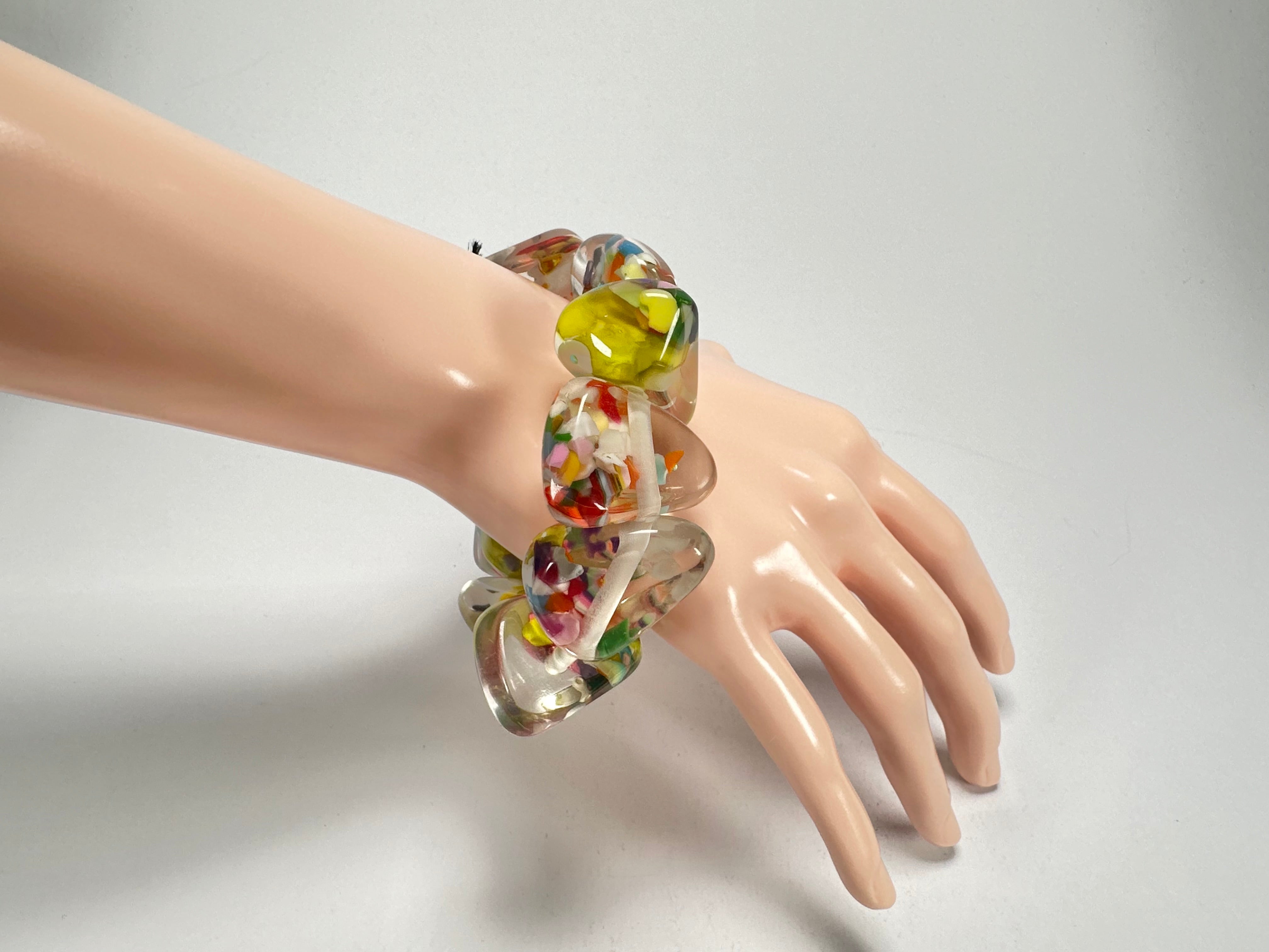 Jackie Brazil "Diamonds" Cascade Flintstone Bone Bracelet ( B0211 )