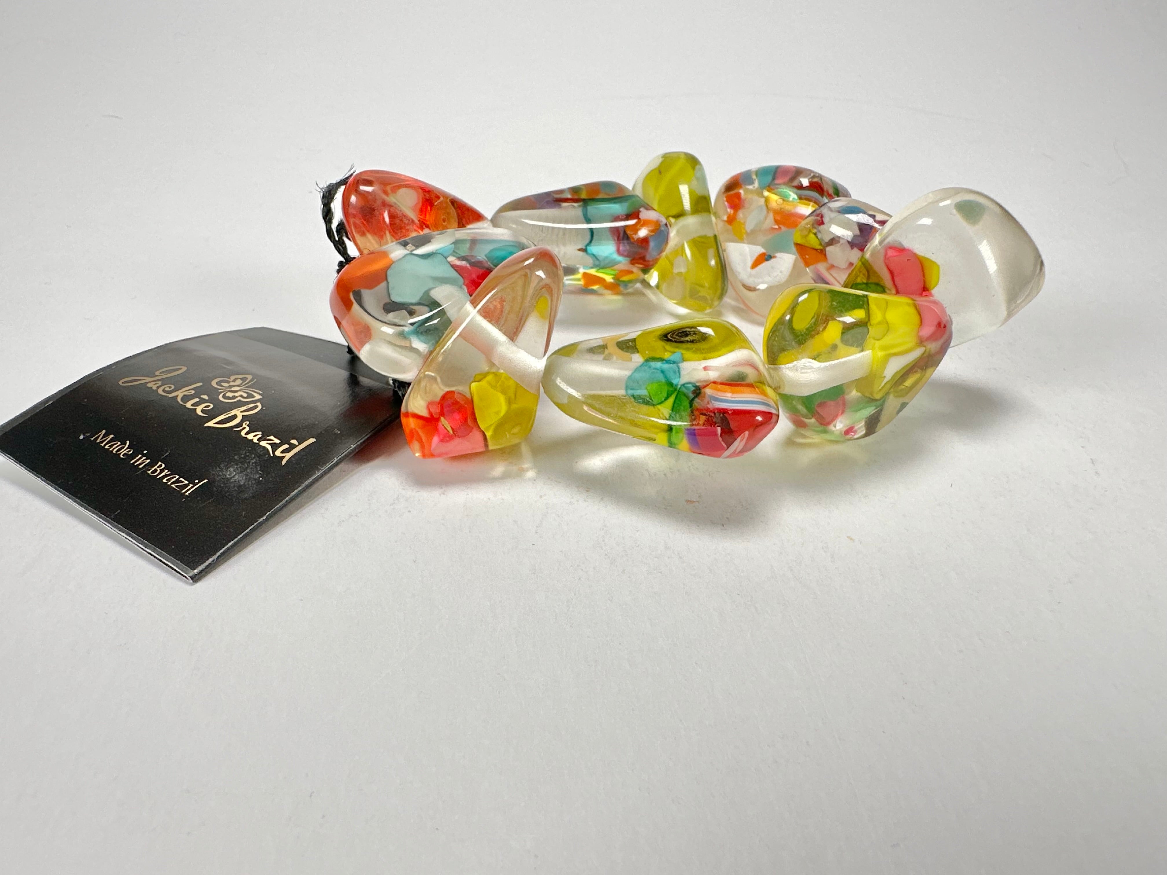 Jackie Brazil "Diamonds" Cascade Flintstone Bone Bracelet ( B0211 )