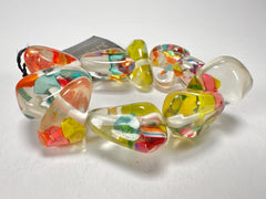 Jackie Brazil "Diamonds" Cascade Flintstone Bone Bracelet ( B0211 )