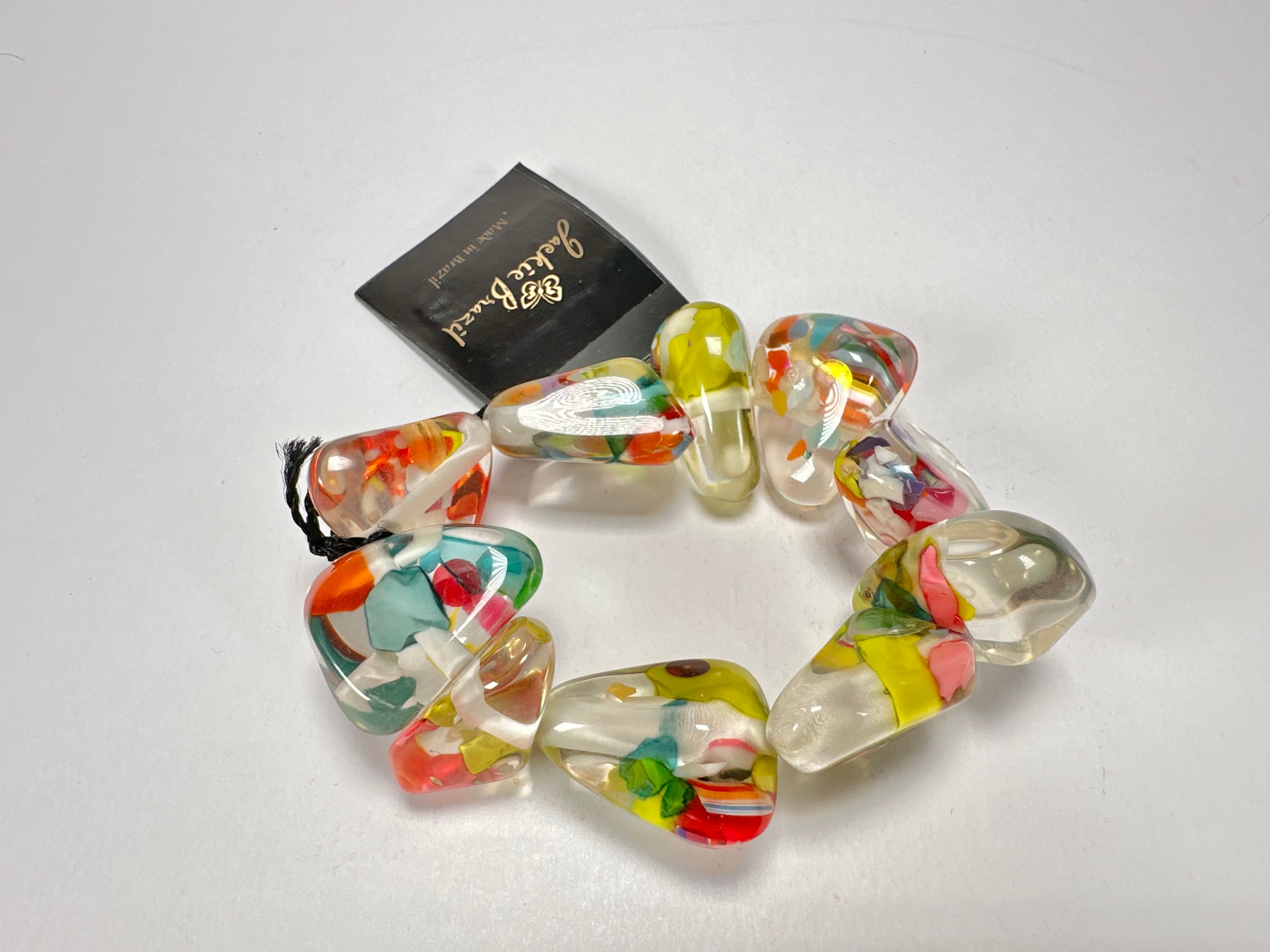 Jackie Brazil "Diamonds" Cascade Flintstone Bone Bracelet ( B0211 )