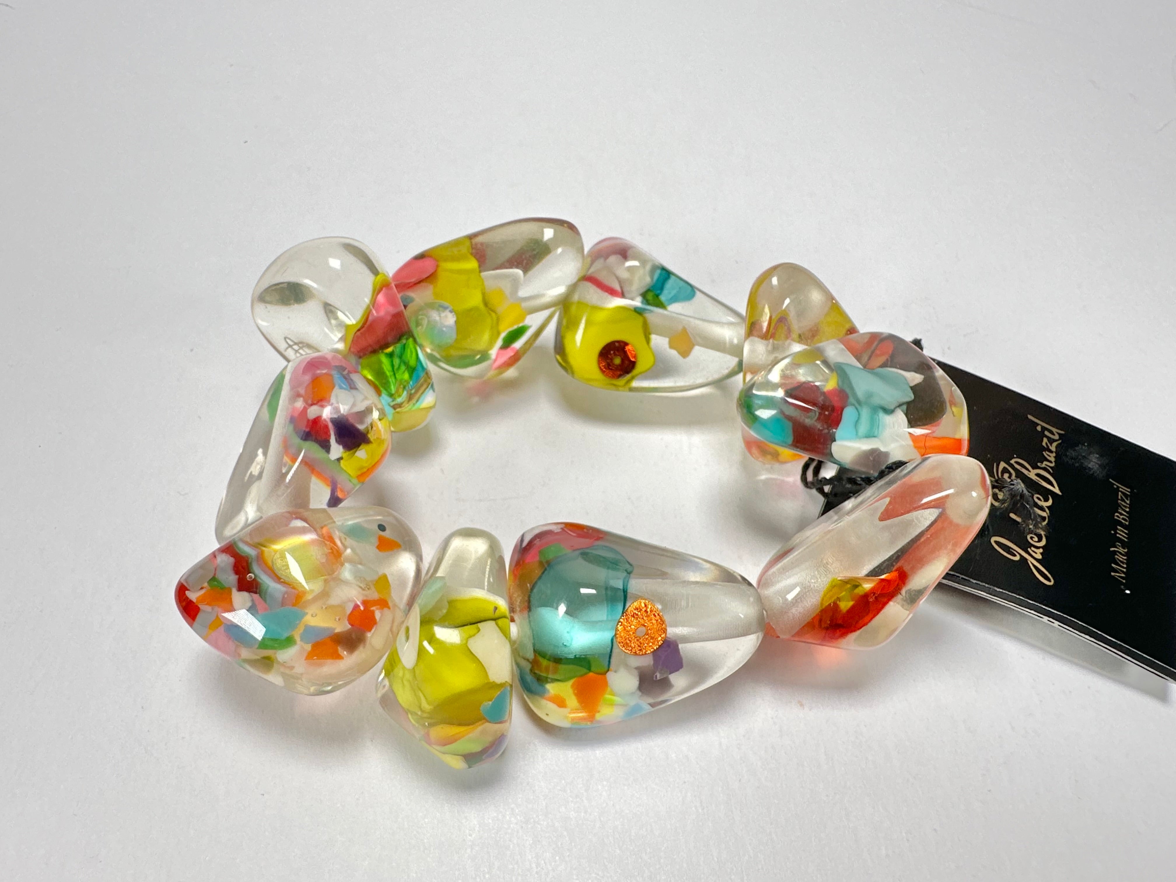 Jackie Brazil "Diamonds" Cascade Flintstone Bone Bracelet ( B0211 )