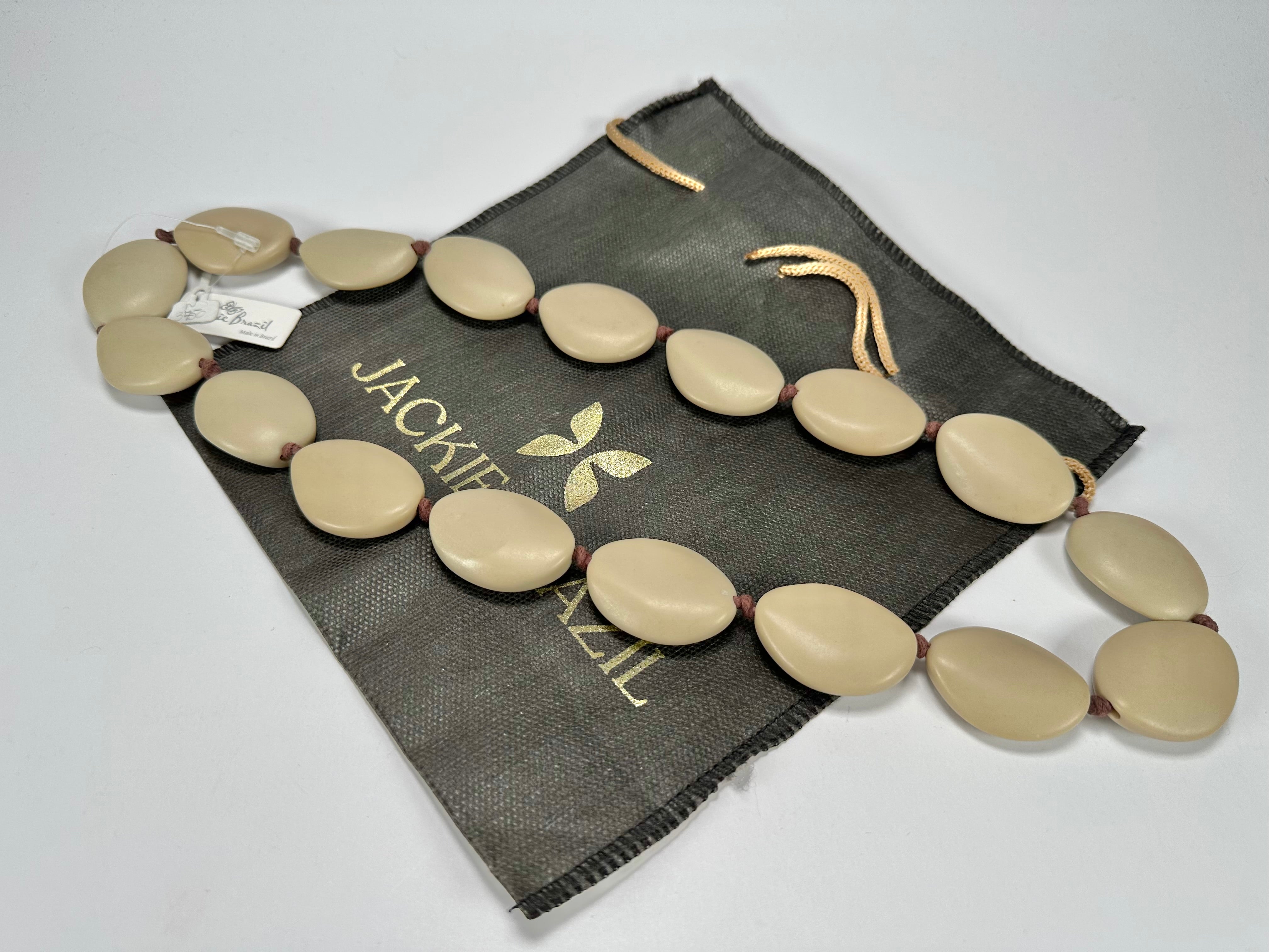 Jackie Brazil "Kathy" Beige Matte Small Riverstones 70cm Necklace ( N3750 )