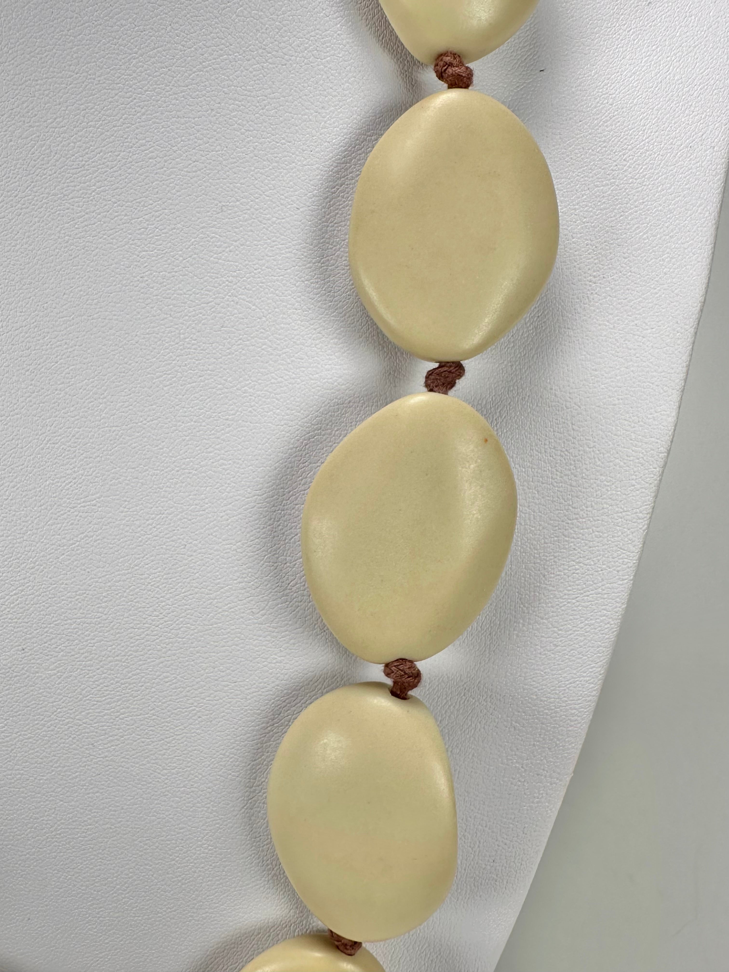 Jackie Brazil "Kathy" Beige Matte Small Riverstones 70cm Necklace ( N3750 )
