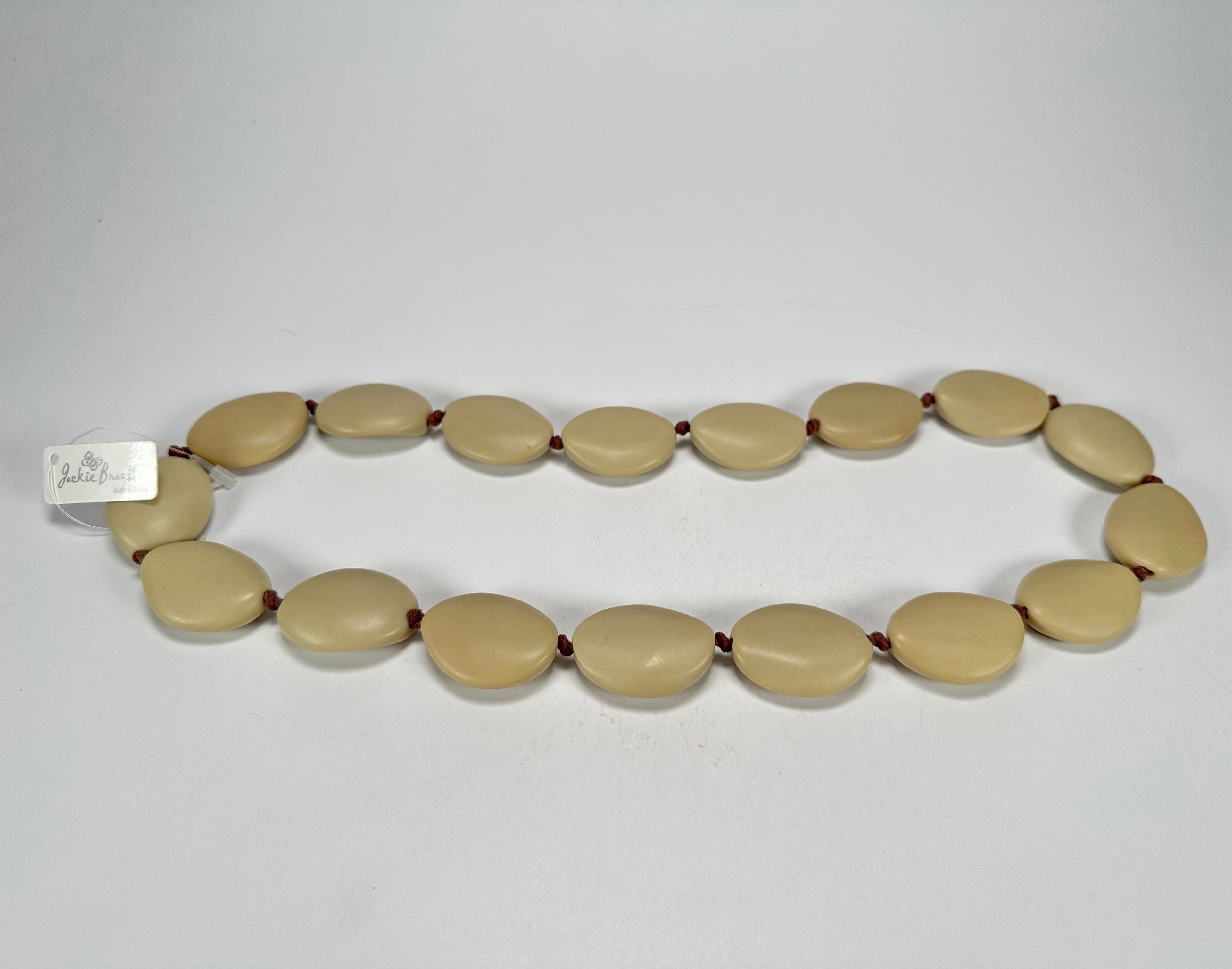 Jackie Brazil "Kathy" Beige Matte Small Riverstones 70cm Necklace ( N3750 )