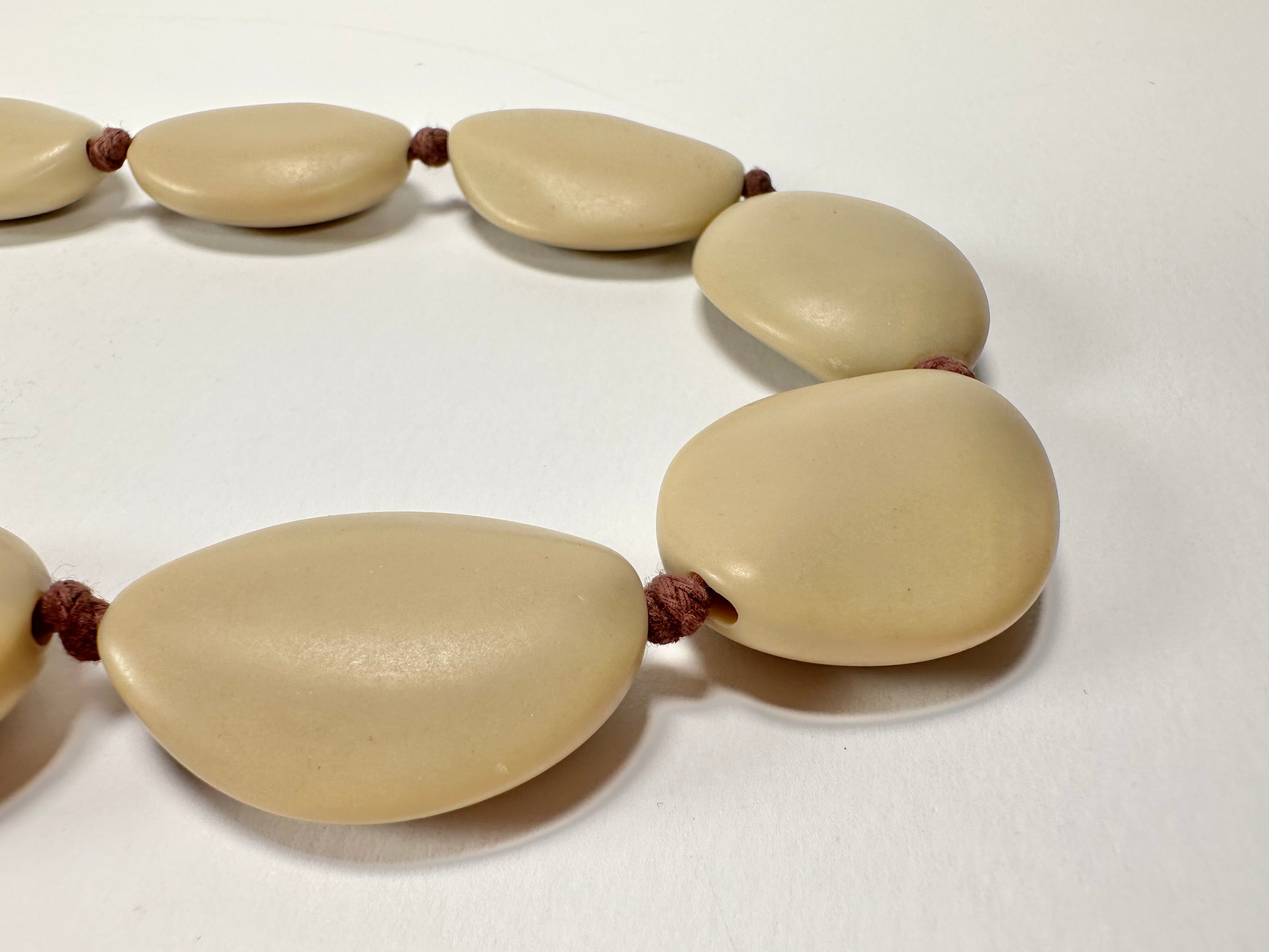 Jackie Brazil "Kathy" Beige Matte Small Riverstones 70cm Necklace ( N3750 )