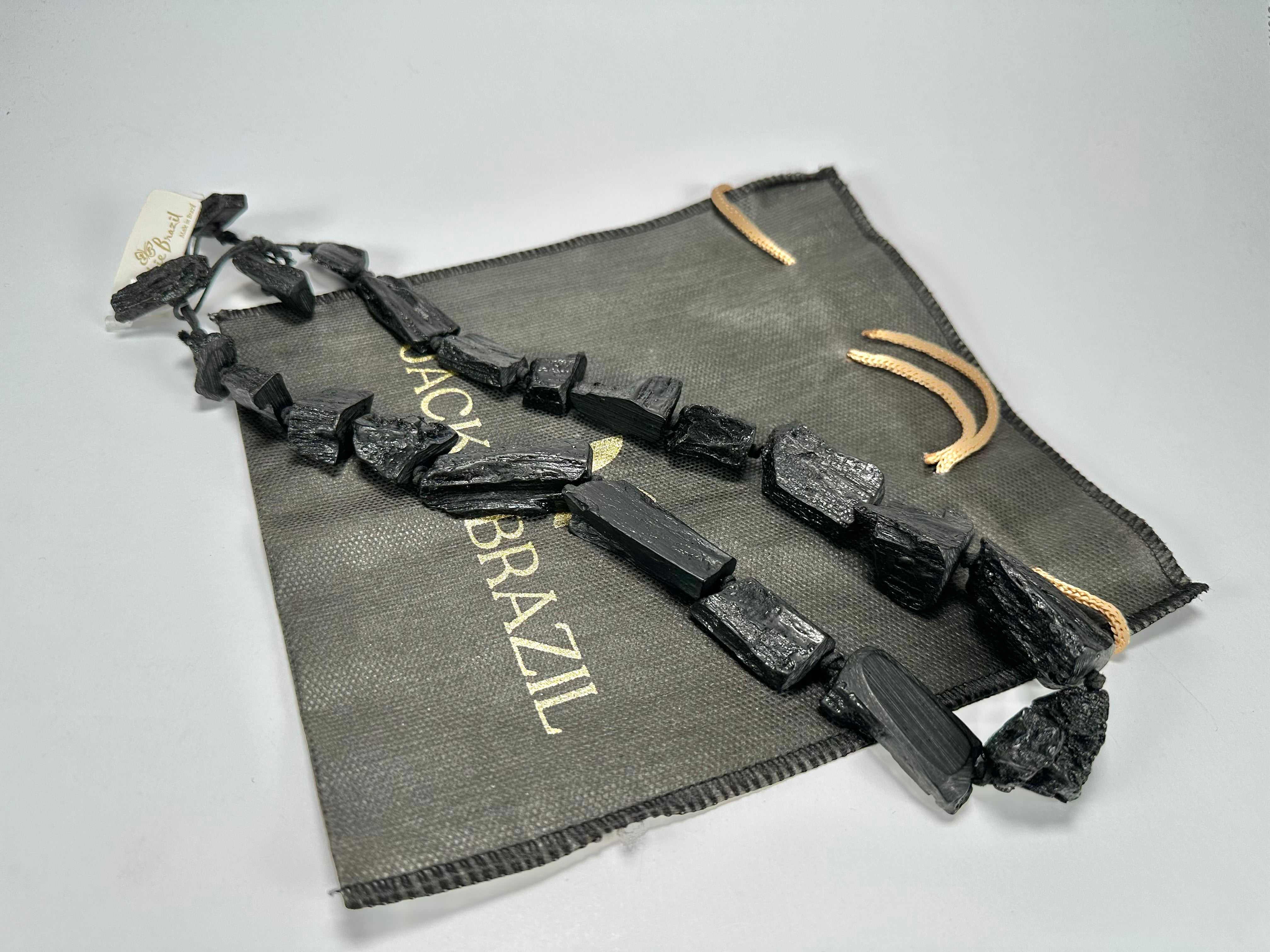 Jackie Brazil "Black Pieces" Charcoal Resin Necklace on Cord 45cm ( N2724 )