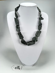 Jackie Brazil "Black Pieces" Charcoal Resin Necklace on Cord 45cm ( N2724 )