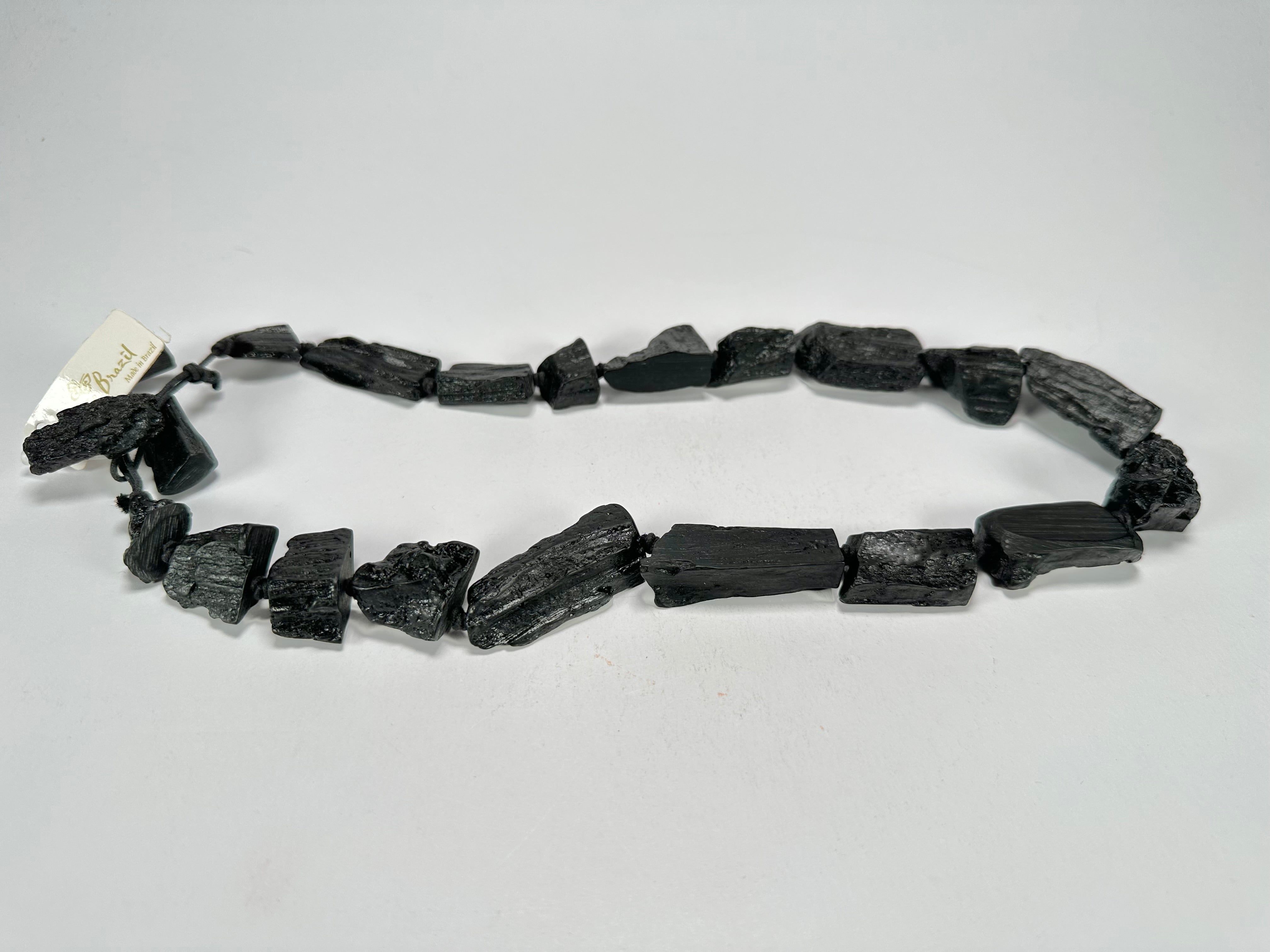 Jackie Brazil "Black Pieces" Charcoal Resin Necklace on Cord 45cm ( N2724 )