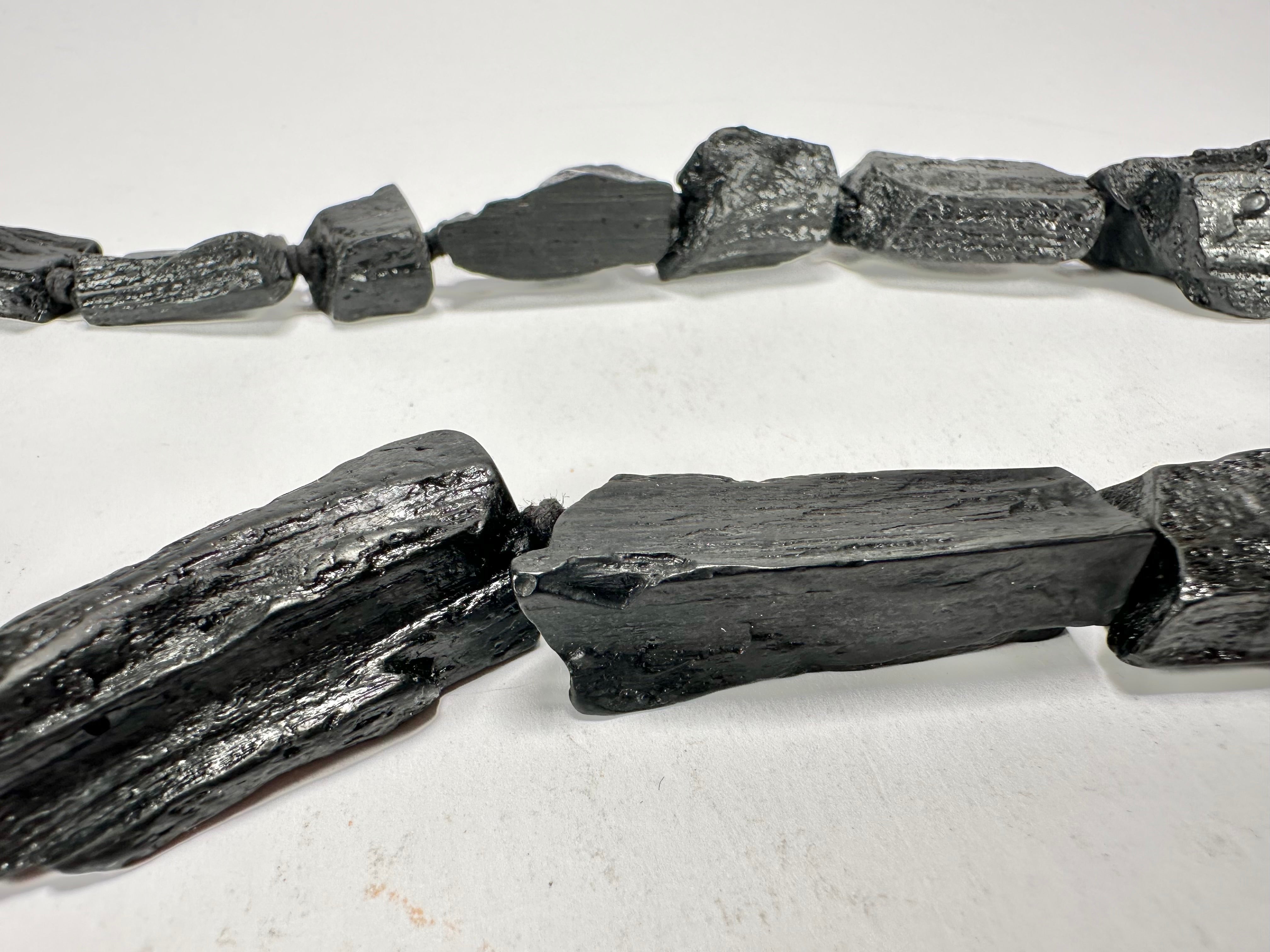 Jackie Brazil "Black Pieces" Charcoal Resin Necklace on Cord 45cm ( N2724 )