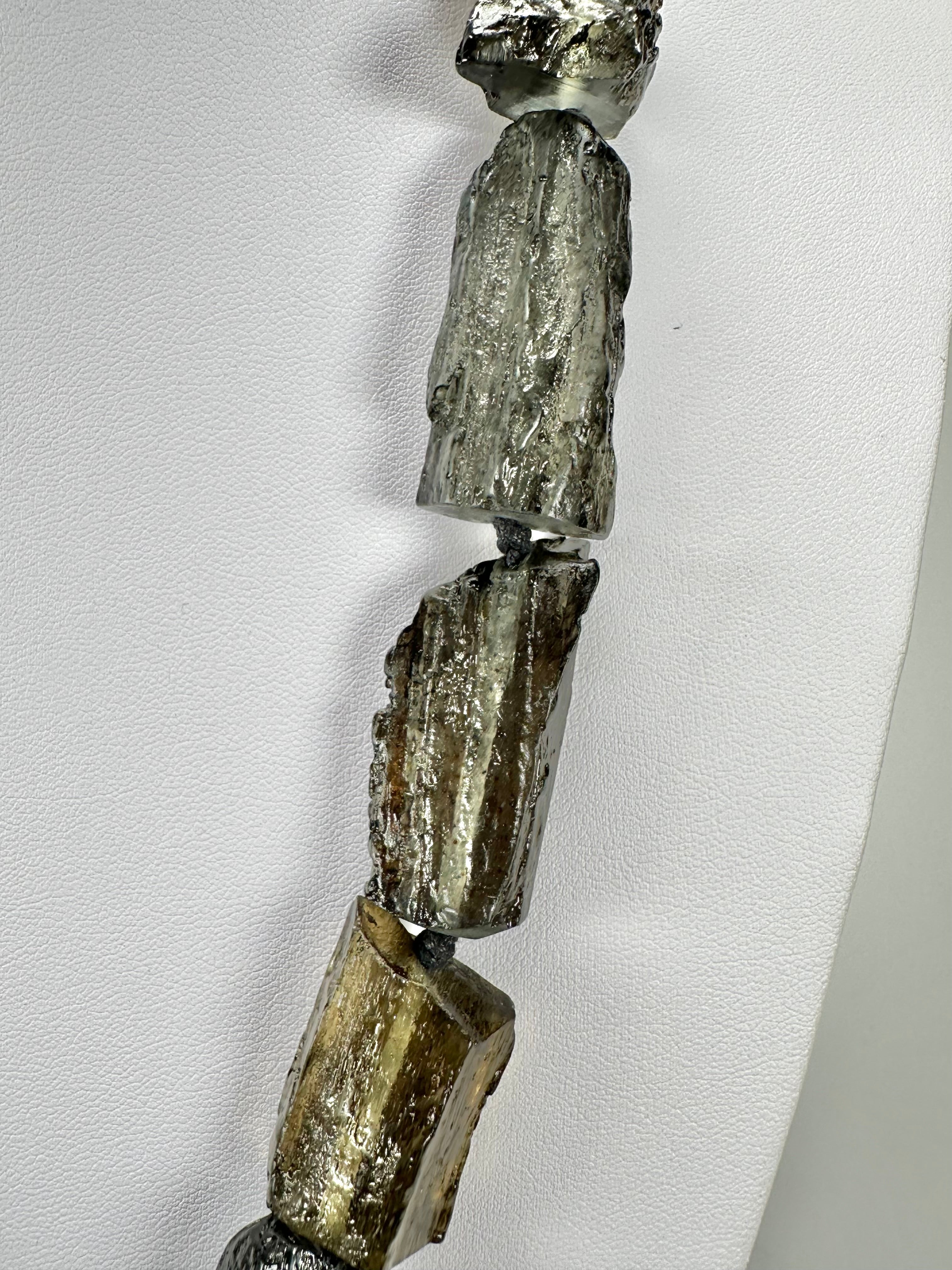 Jackie Brazil "Smoked Crystal" Charcoal Pieces Resin Necklace on Cord 45cm ( N2724 )