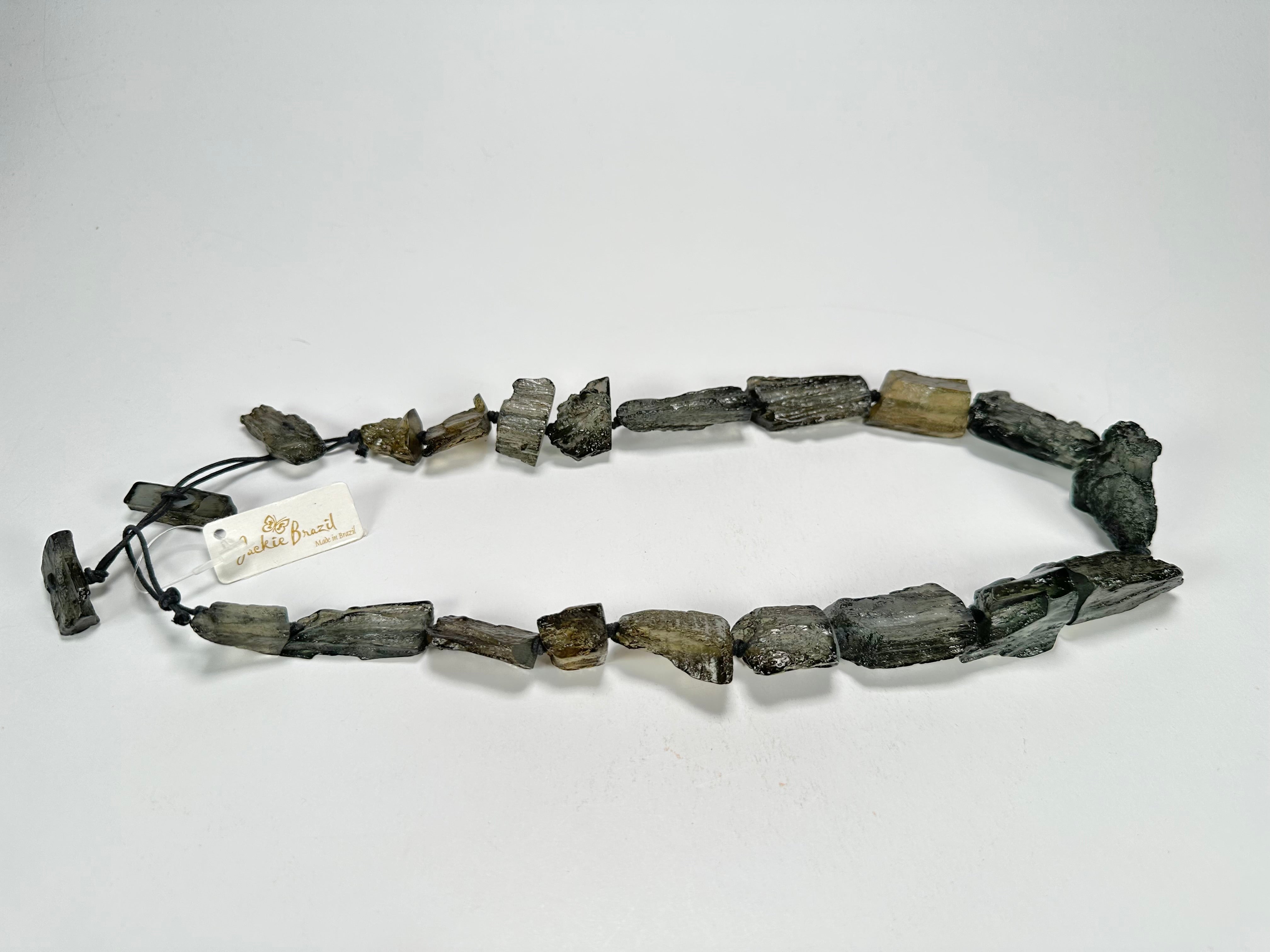 Jackie Brazil "Smoked Crystal" Charcoal Pieces Resin Necklace on Cord 45cm ( N2724 )