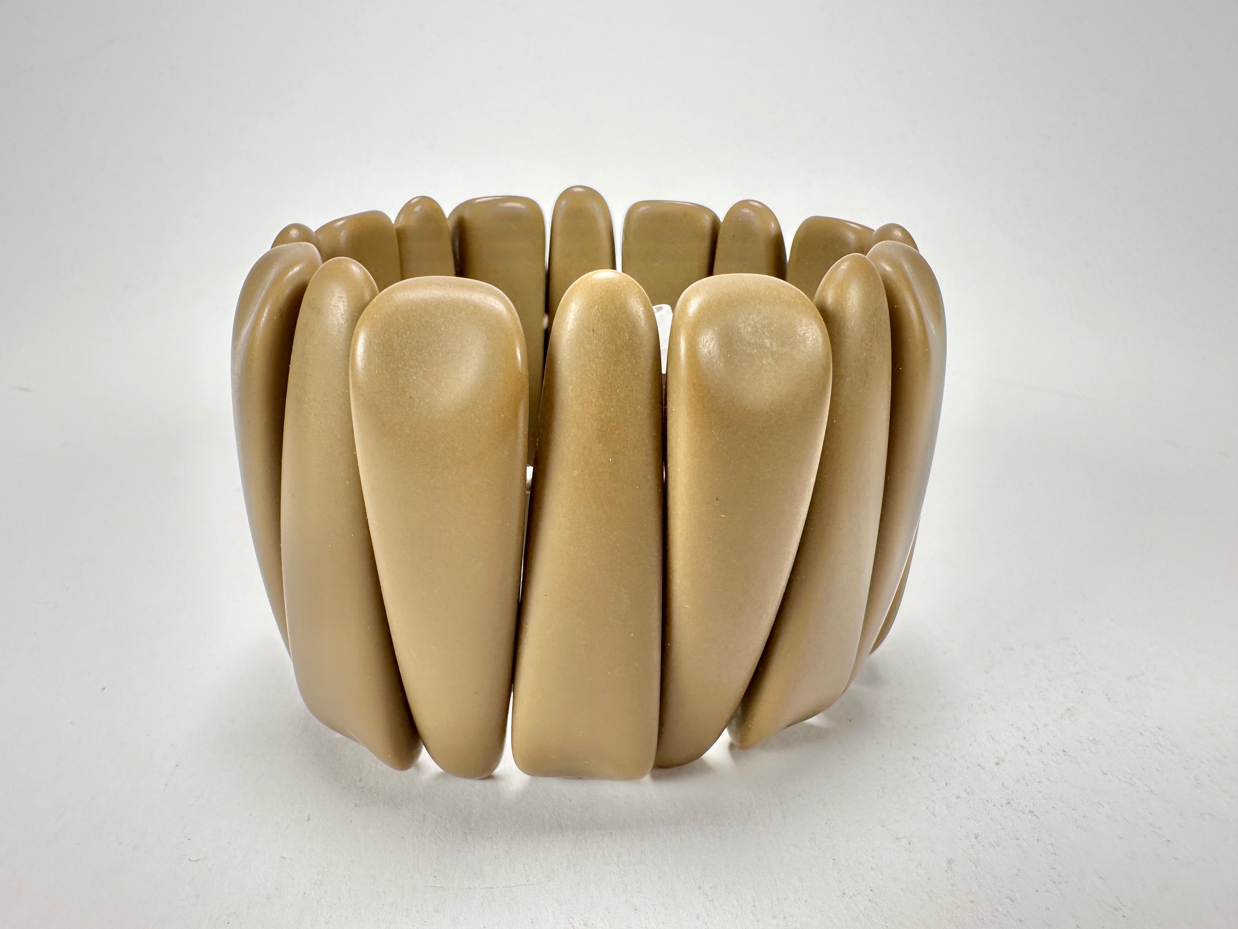 Jackie Brazil "Tulip" Brown Matte Elasticated Bracelet ( B0026 )