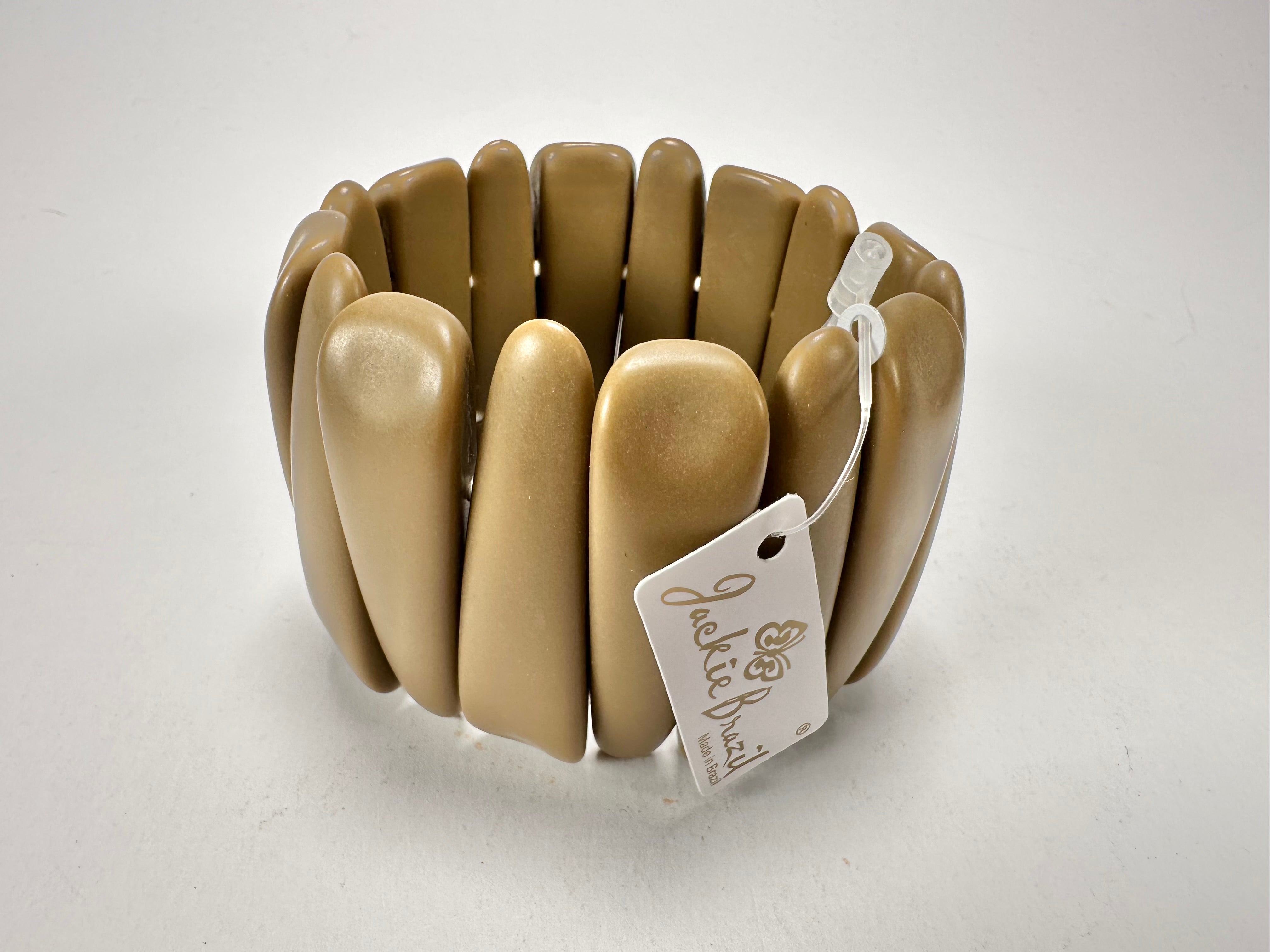 Jackie Brazil "Tulip" Brown Matte Elasticated Bracelet ( B0026 )