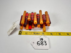 Jackie Brazil "Pipas" Thin Mix Tortoise & Prada Cylinders Resin Bracelet ( B2198 )