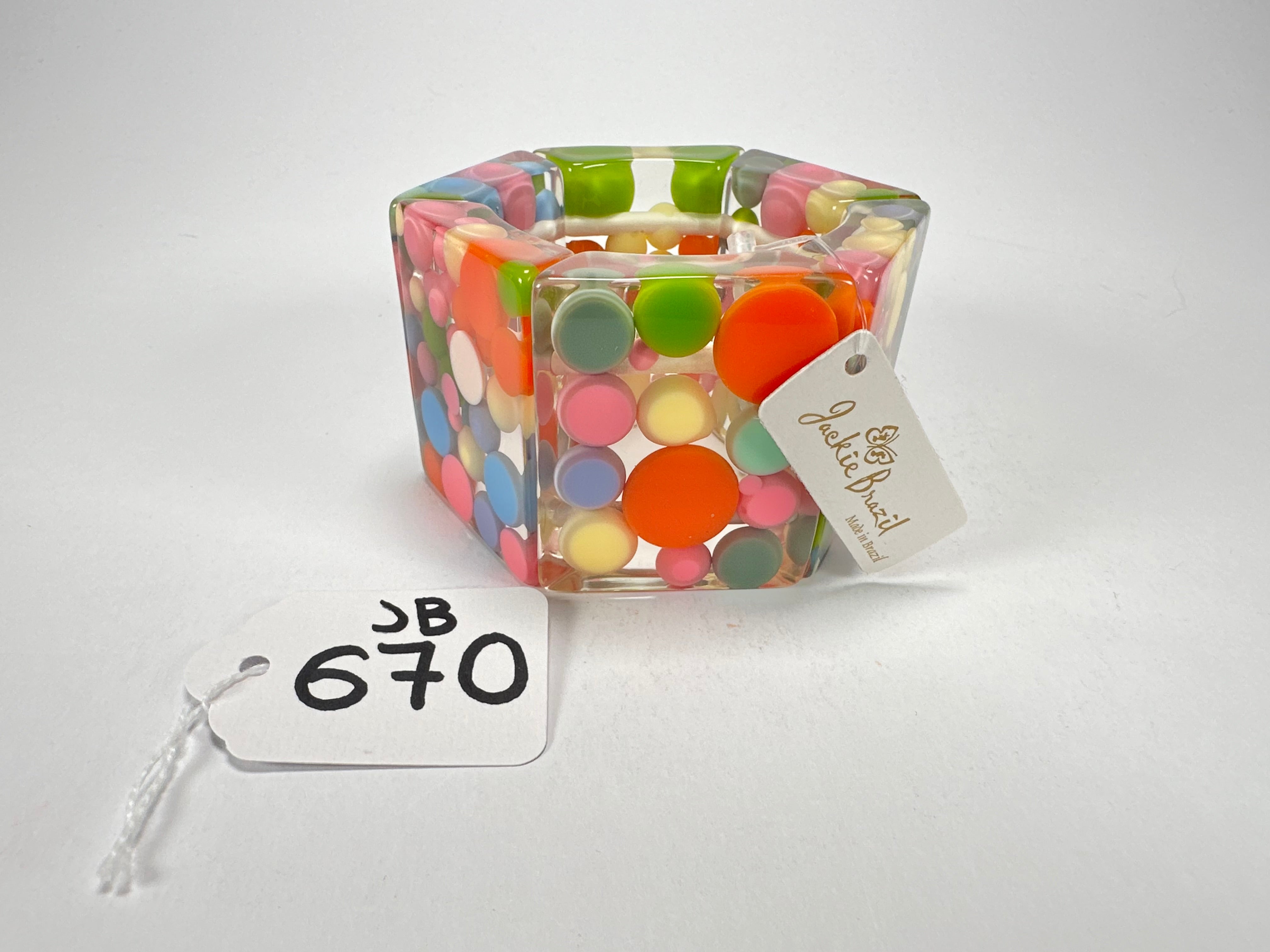 Jackie Brazil "Sabrina" Spots Hexagonal Elasticated 5cm Bracelet ( B2522 )