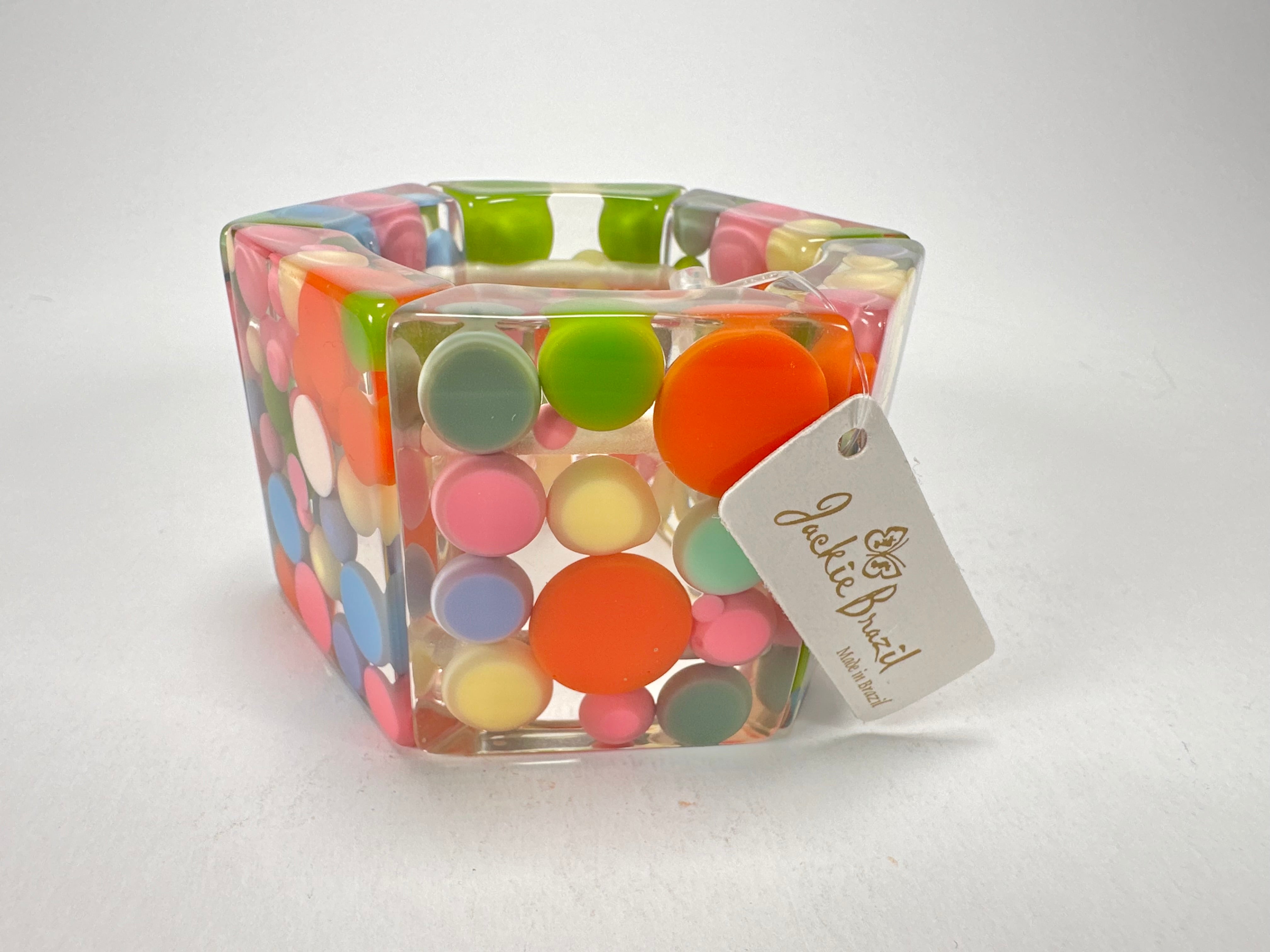 Jackie Brazil "Sabrina" Spots Hexagonal Elasticated 5cm Bracelet ( B2522 )