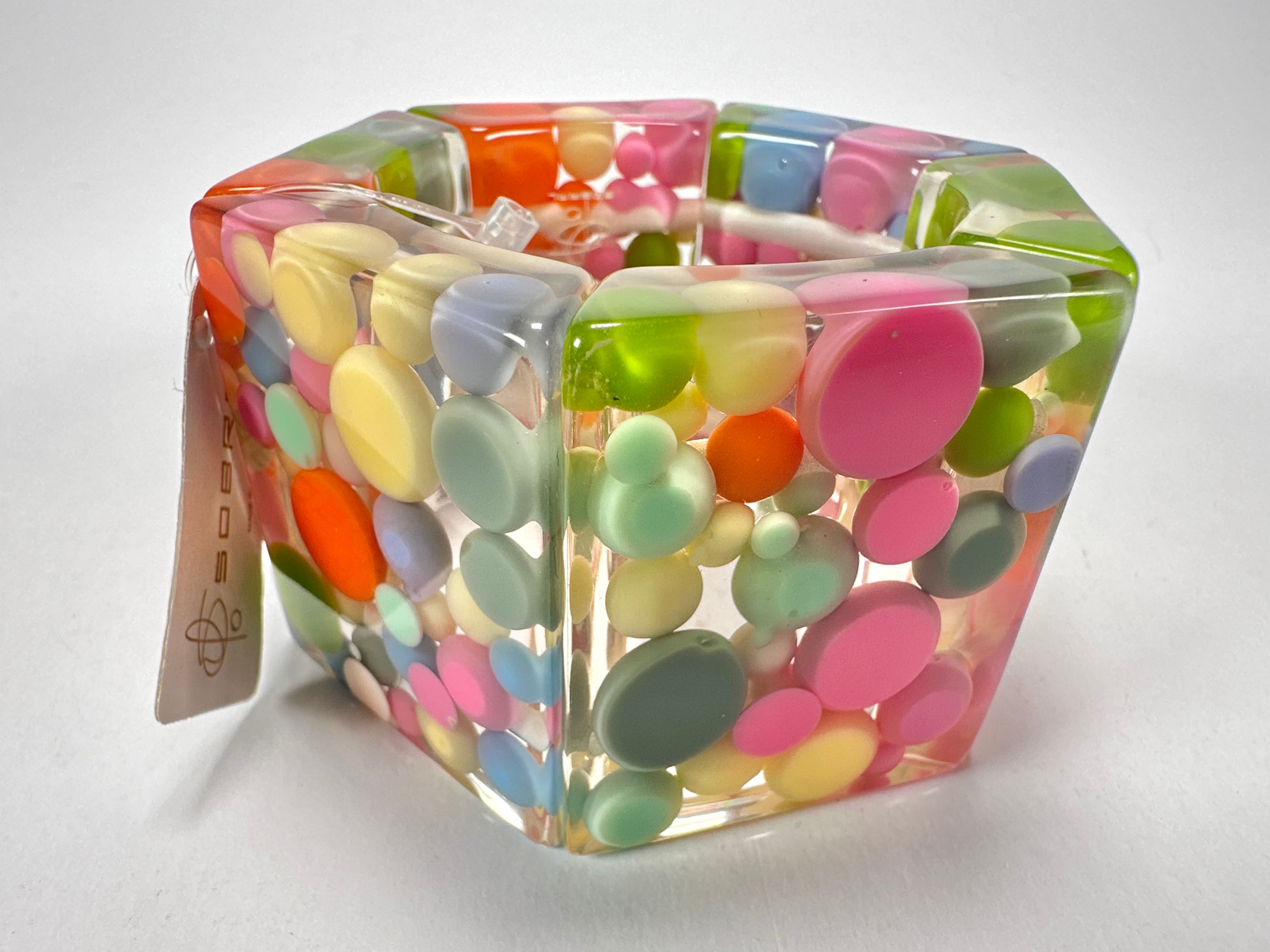 Jackie Brazil "Sabrina" Spots Hexagonal Elasticated 5cm Bracelet ( B2522 )
