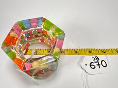Jackie Brazil "Sabrina" Spots Hexagonal Elasticated 5cm Bracelet ( B2522 )
