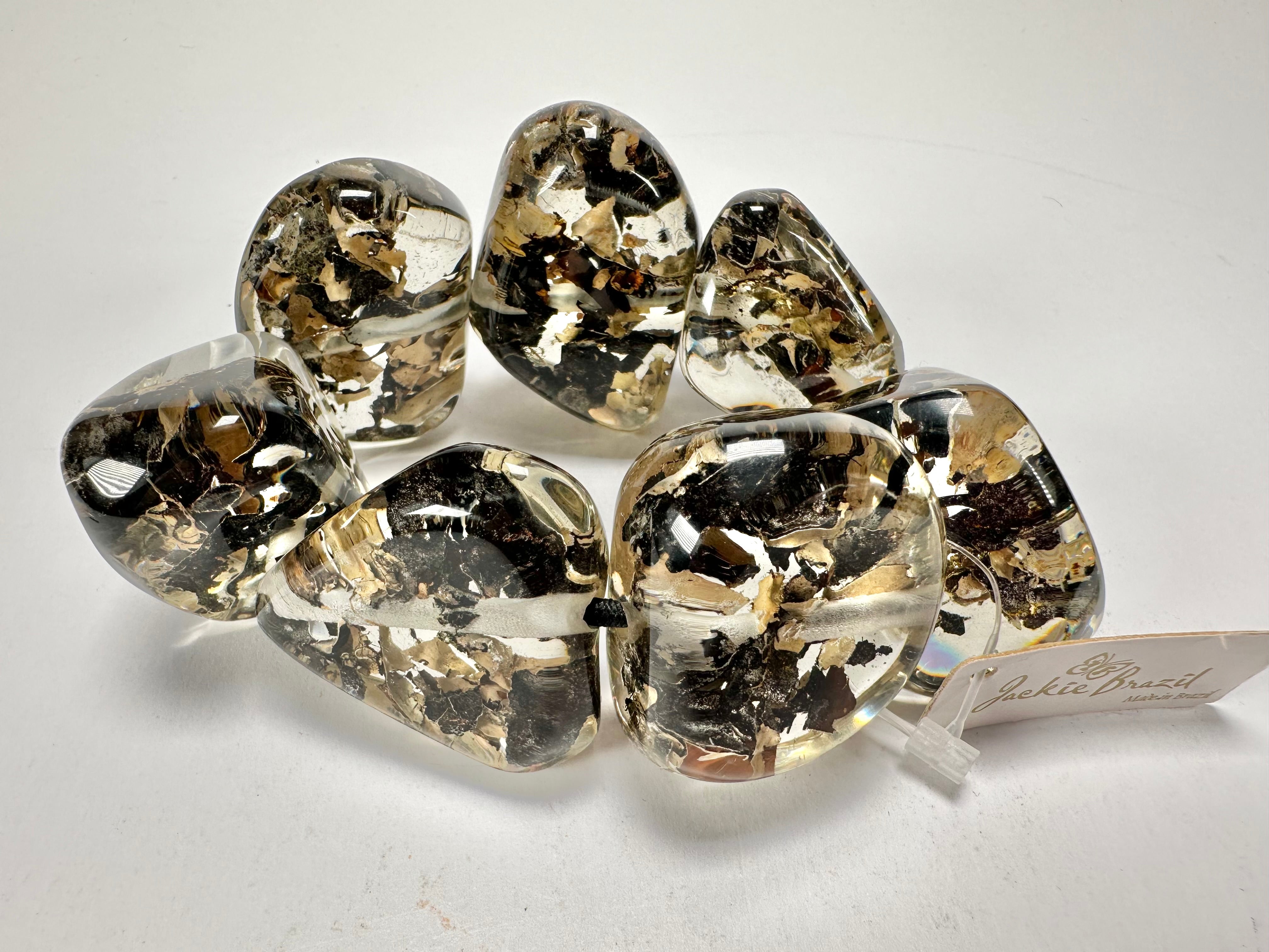 Jackie Brazil "Cusco" Seaweed Large Stones Elasticated Bracelet ( B1350 )