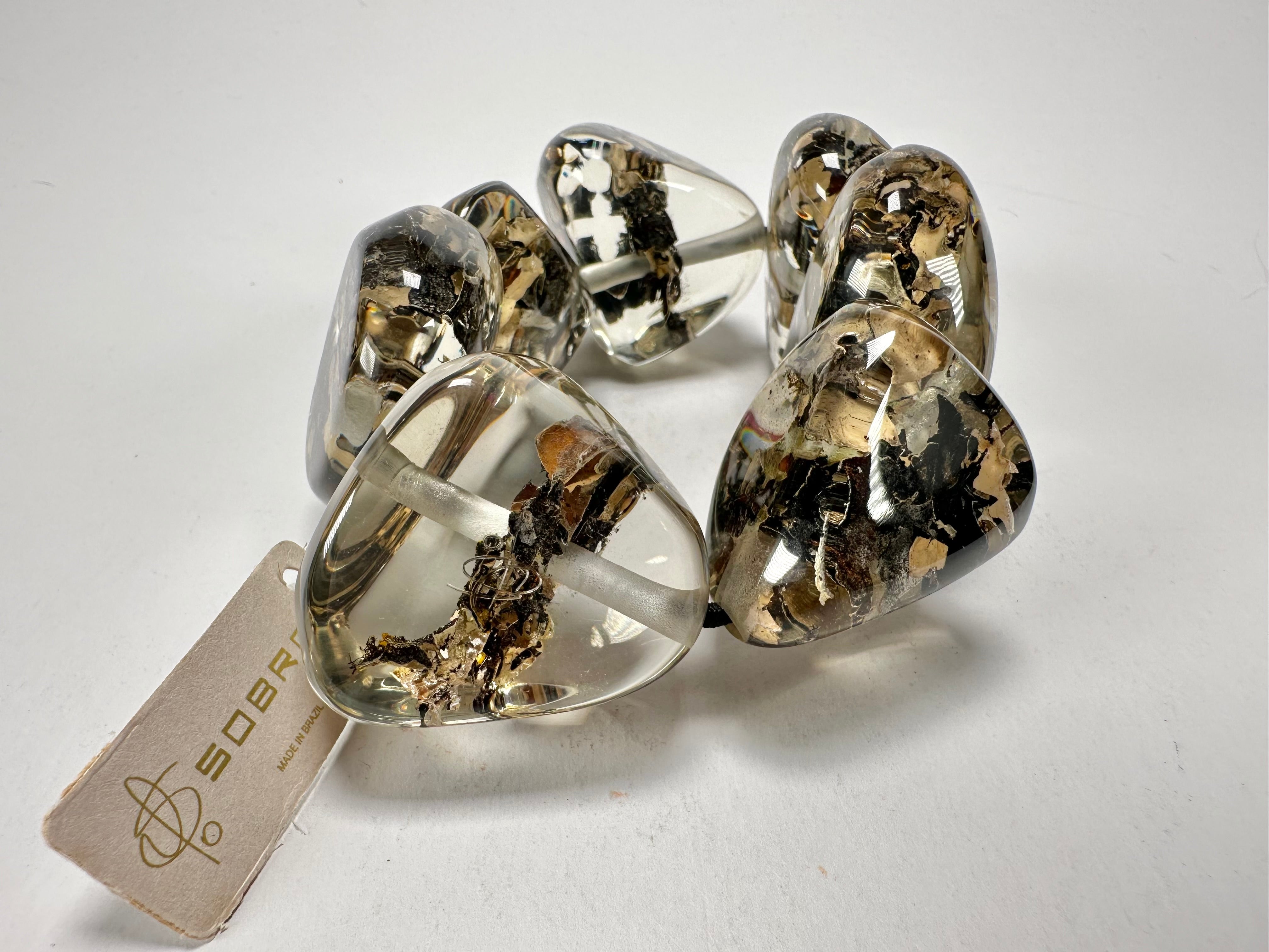 Jackie Brazil "Cusco" Seaweed Large Stones Elasticated Bracelet ( B1350 )