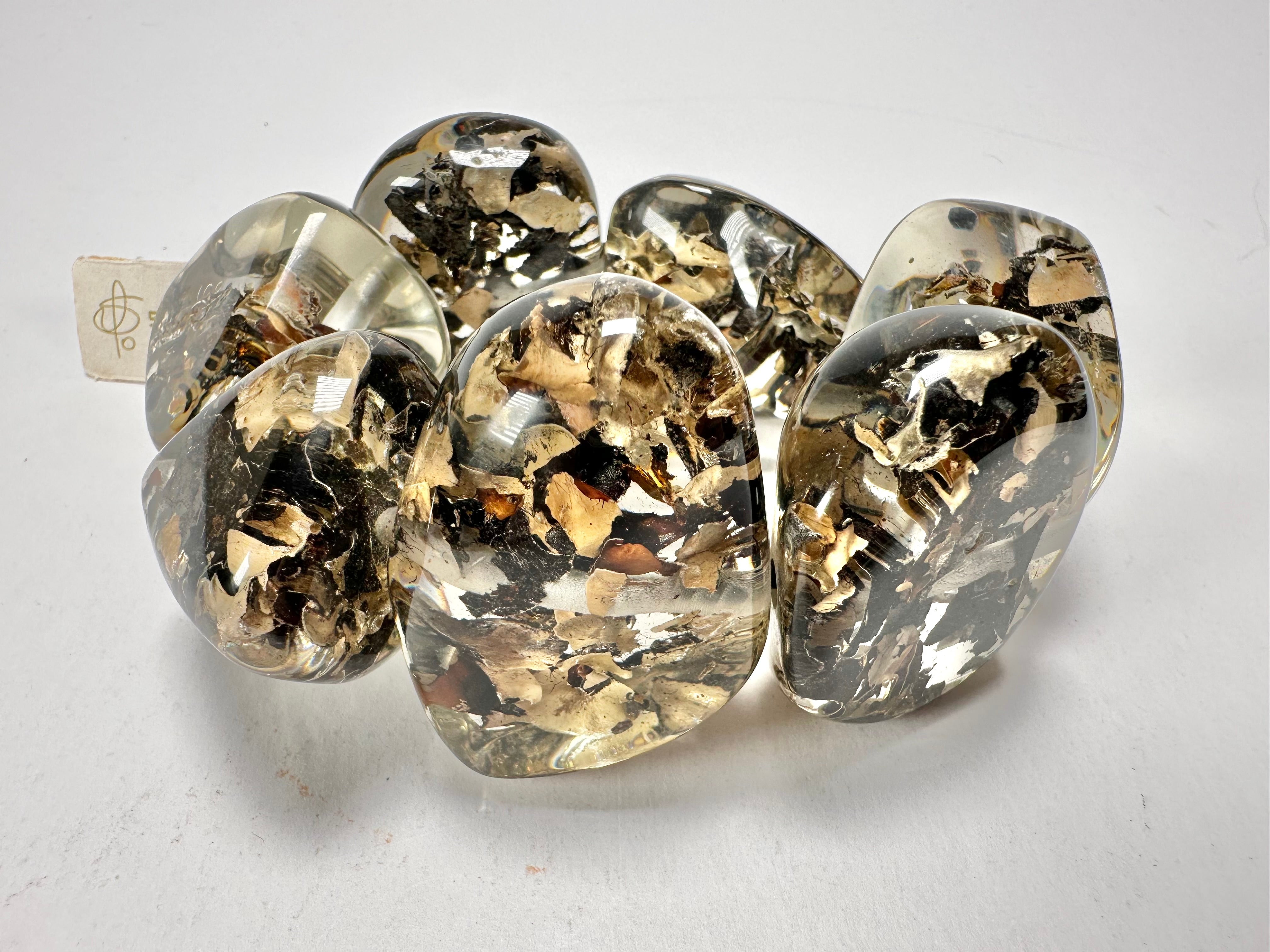 Jackie Brazil "Cusco" Seaweed Large Stones Elasticated Bracelet ( B1350 )