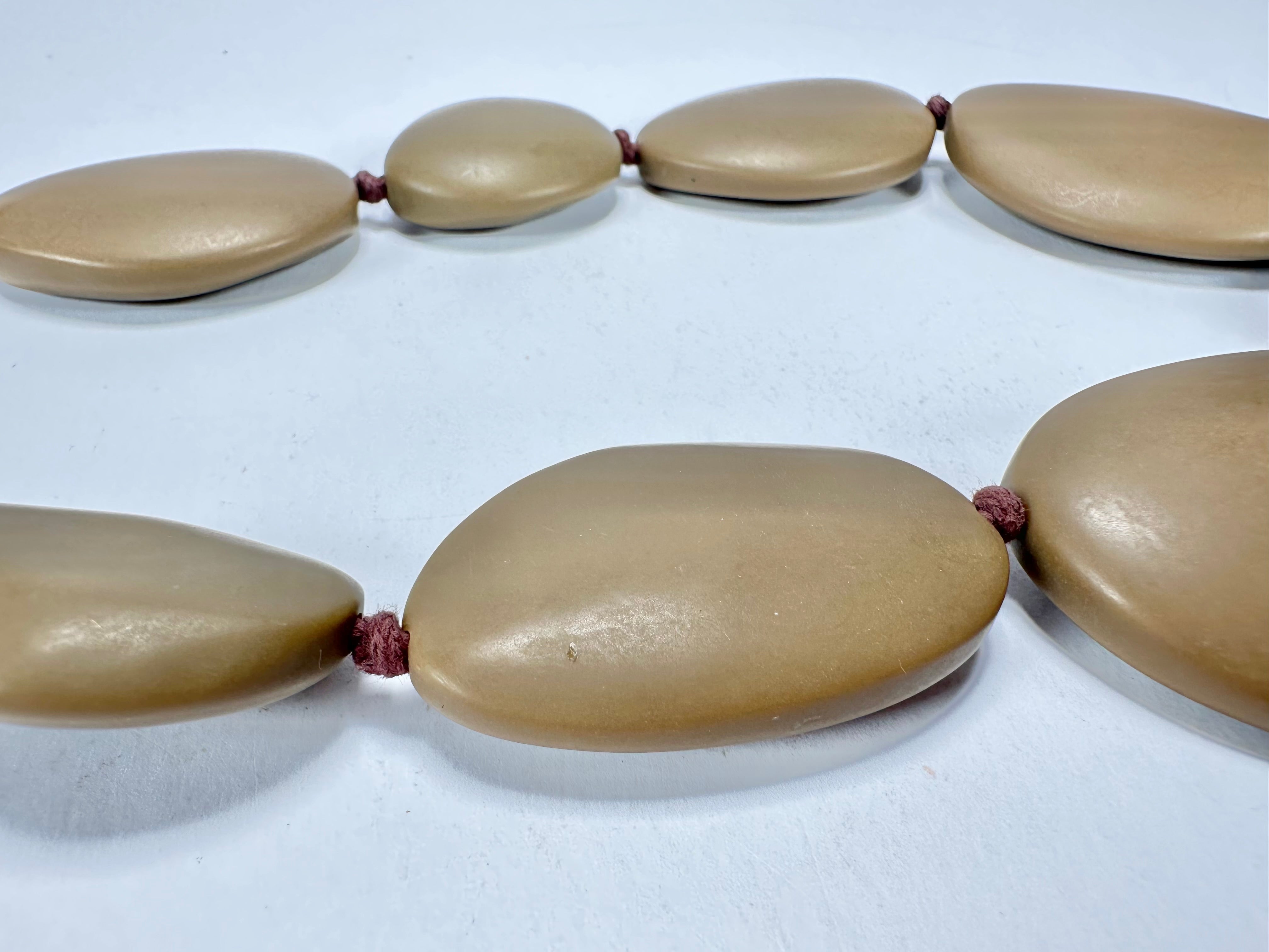 Jackie Brazil "Brown Matte" Long Flat Riverstones 65cm Necklace ( N3700 )