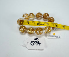 Jackie Brazil "Lola" Medium Spheres Gold Flakes Bracelet ( B2695 )