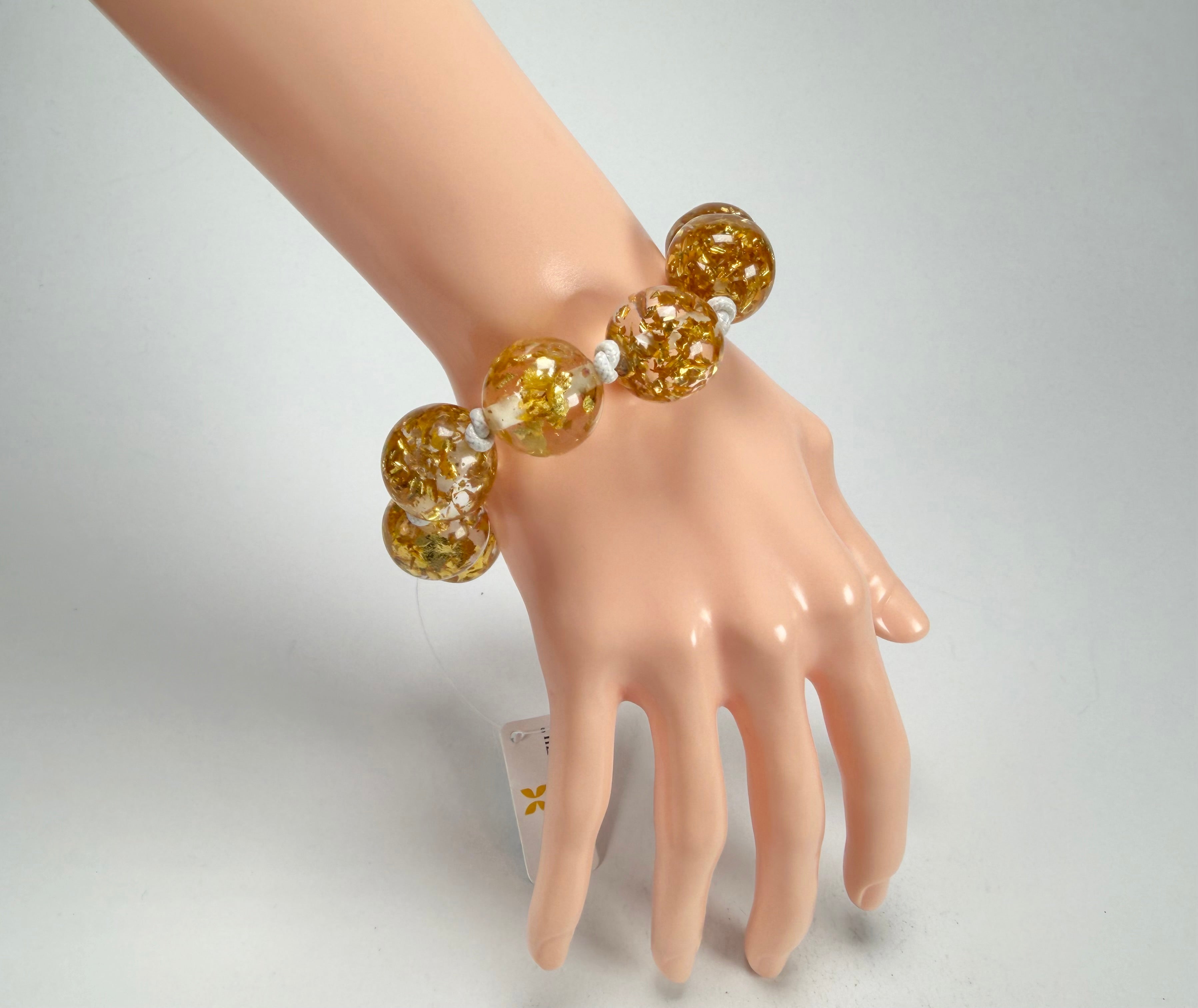 Jackie Brazil "Lola" Medium Spheres Gold Flakes Bracelet ( B2695 )