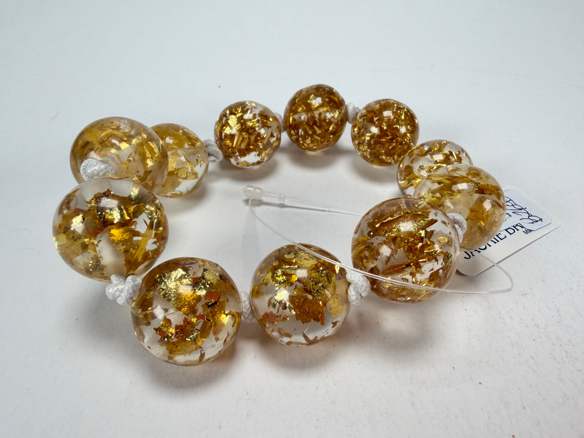 Jackie Brazil "Lola" Medium Spheres Gold Flakes Bracelet ( B2695 )