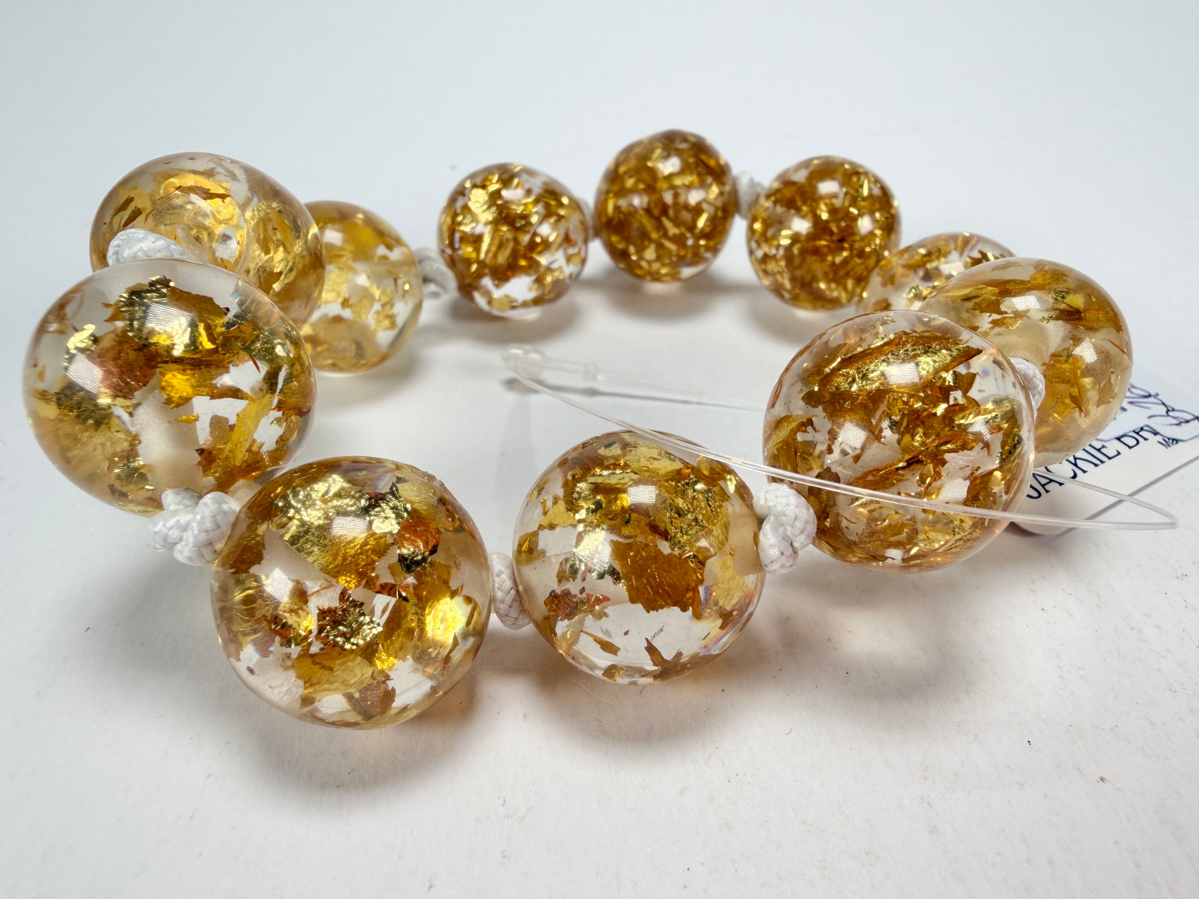 Jackie Brazil "Lola" Medium Spheres Gold Flakes Bracelet ( B2695 )