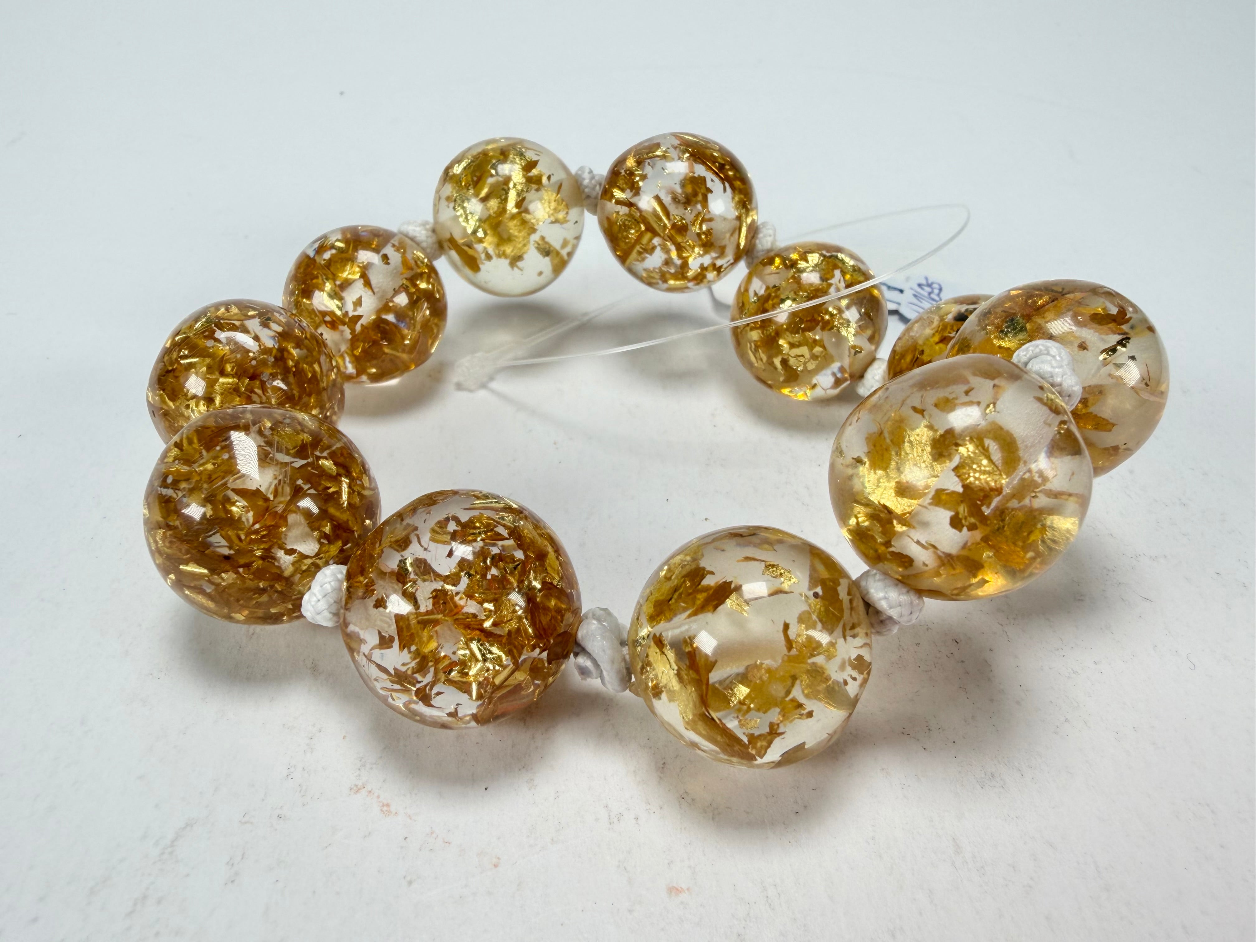 Jackie Brazil "Lola" Medium Spheres Gold Flakes Bracelet ( B2695 )