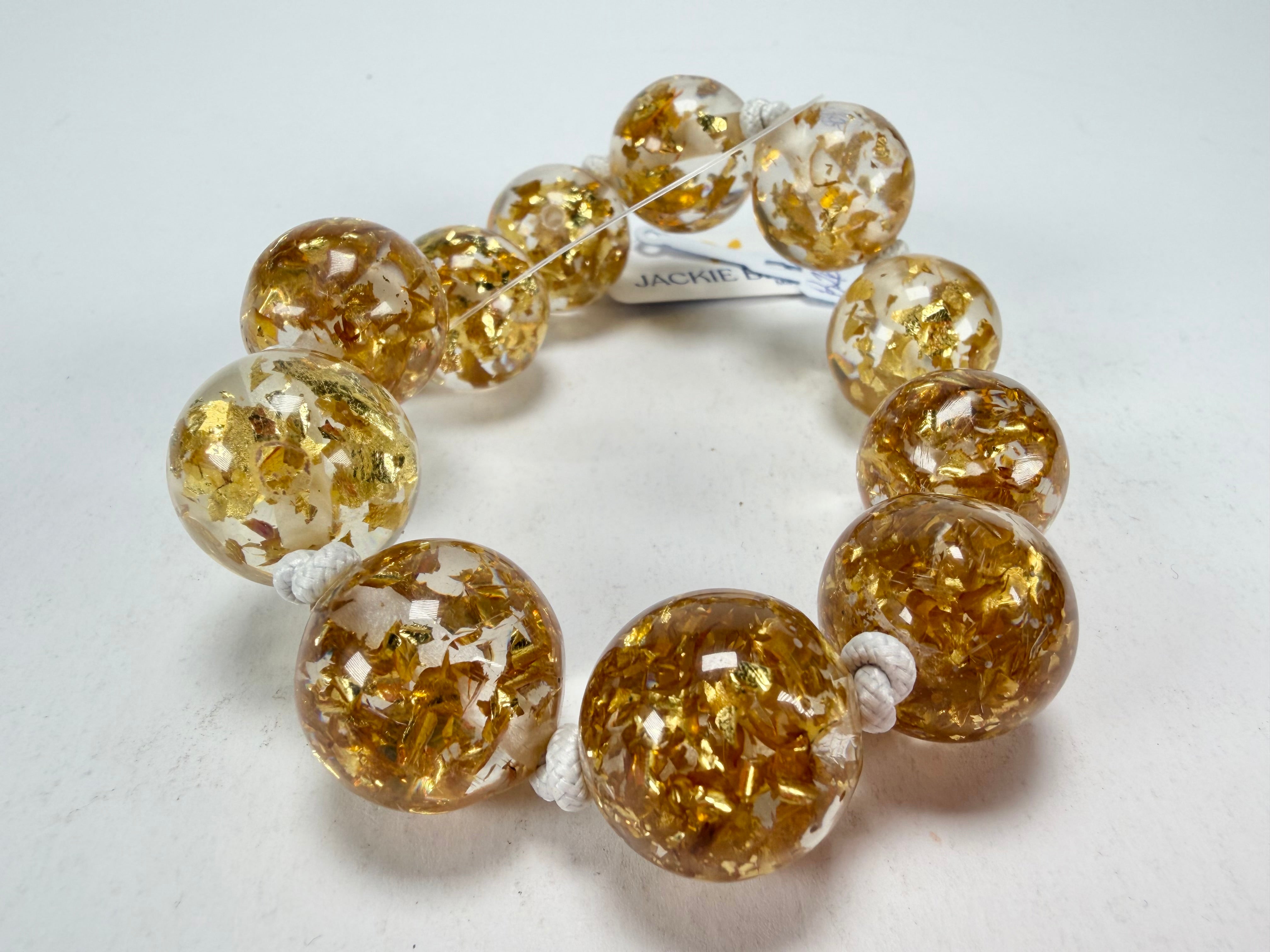 Jackie Brazil "Lola" Medium Spheres Gold Flakes Bracelet ( B2695 )